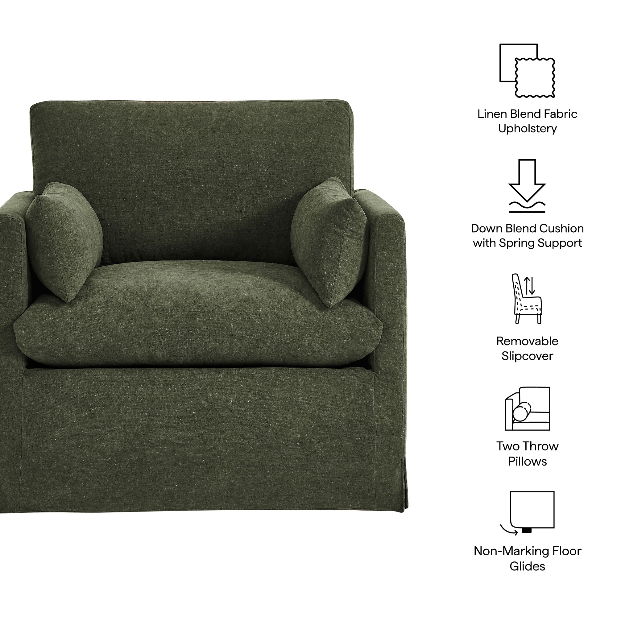Modway EEI-7357 Wellfleet Slipcovered Linen-Blend Armchair