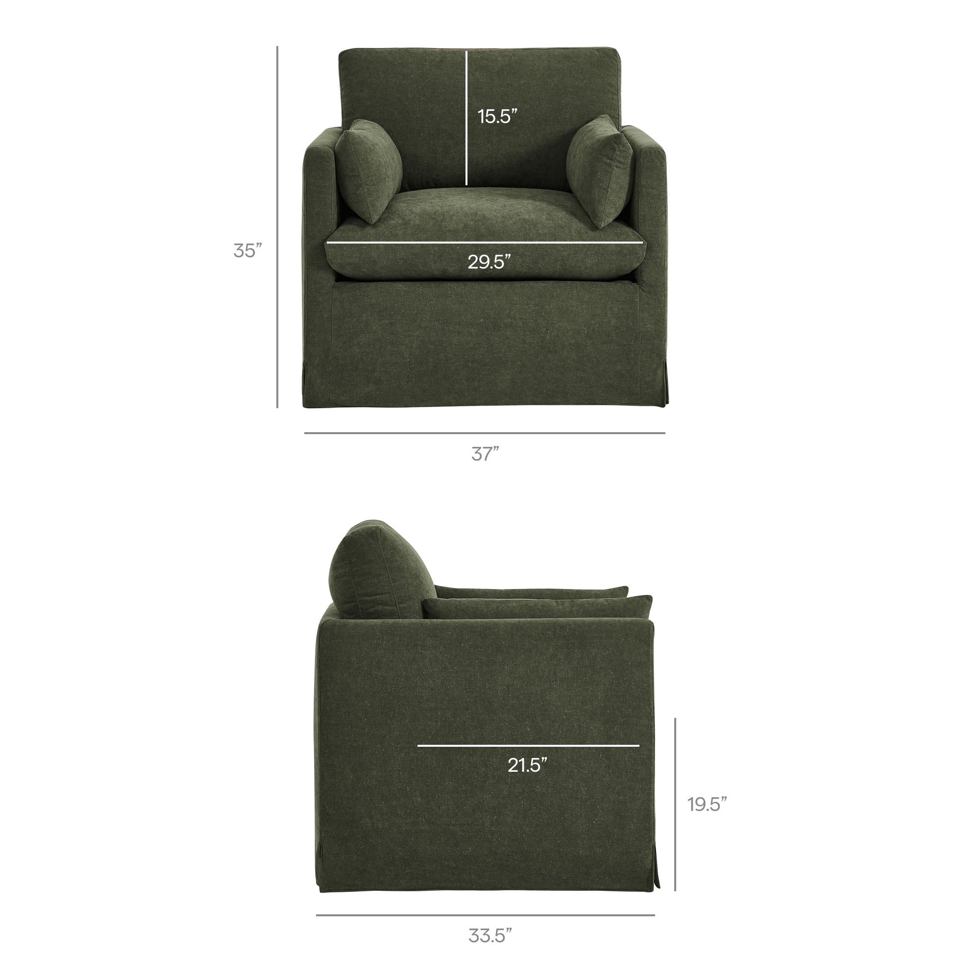 Modway EEI-7357 Wellfleet Slipcovered Linen-Blend Armchair
