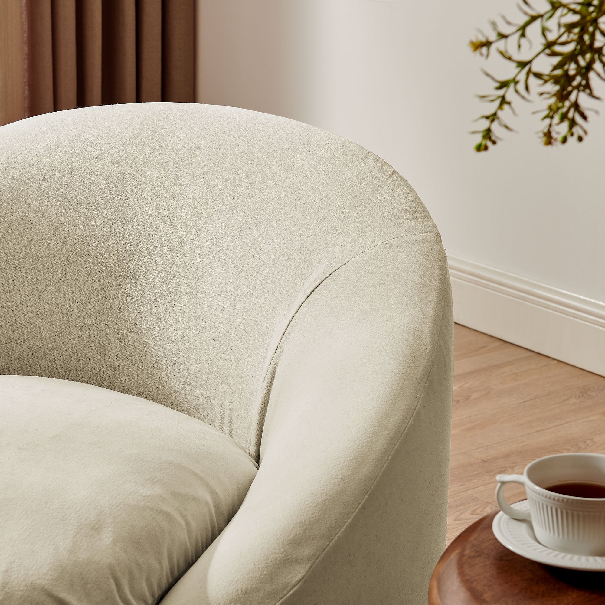 Modway EEI-7358 Sadie Slipcovered Linen-Blend Round Accent Chair