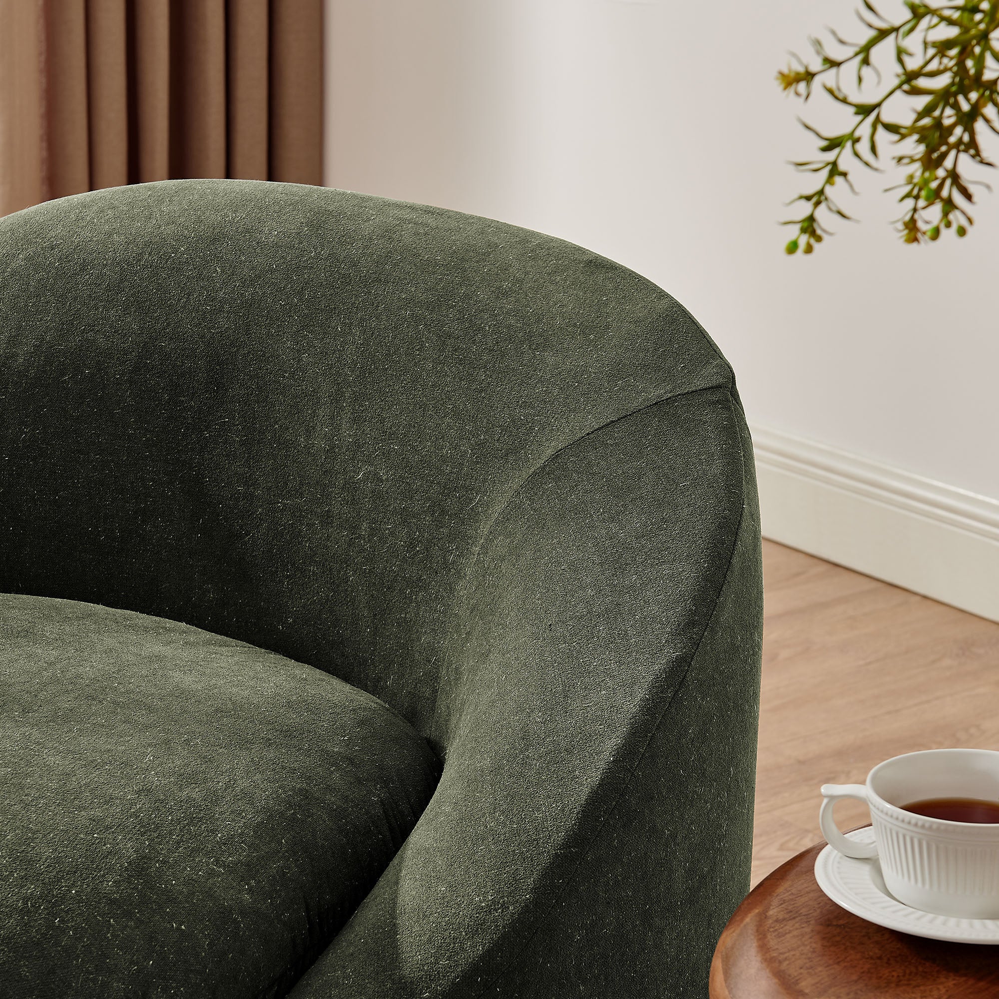 Modway EEI-7358 Sadie Slipcovered Linen-Blend Round Accent Chair