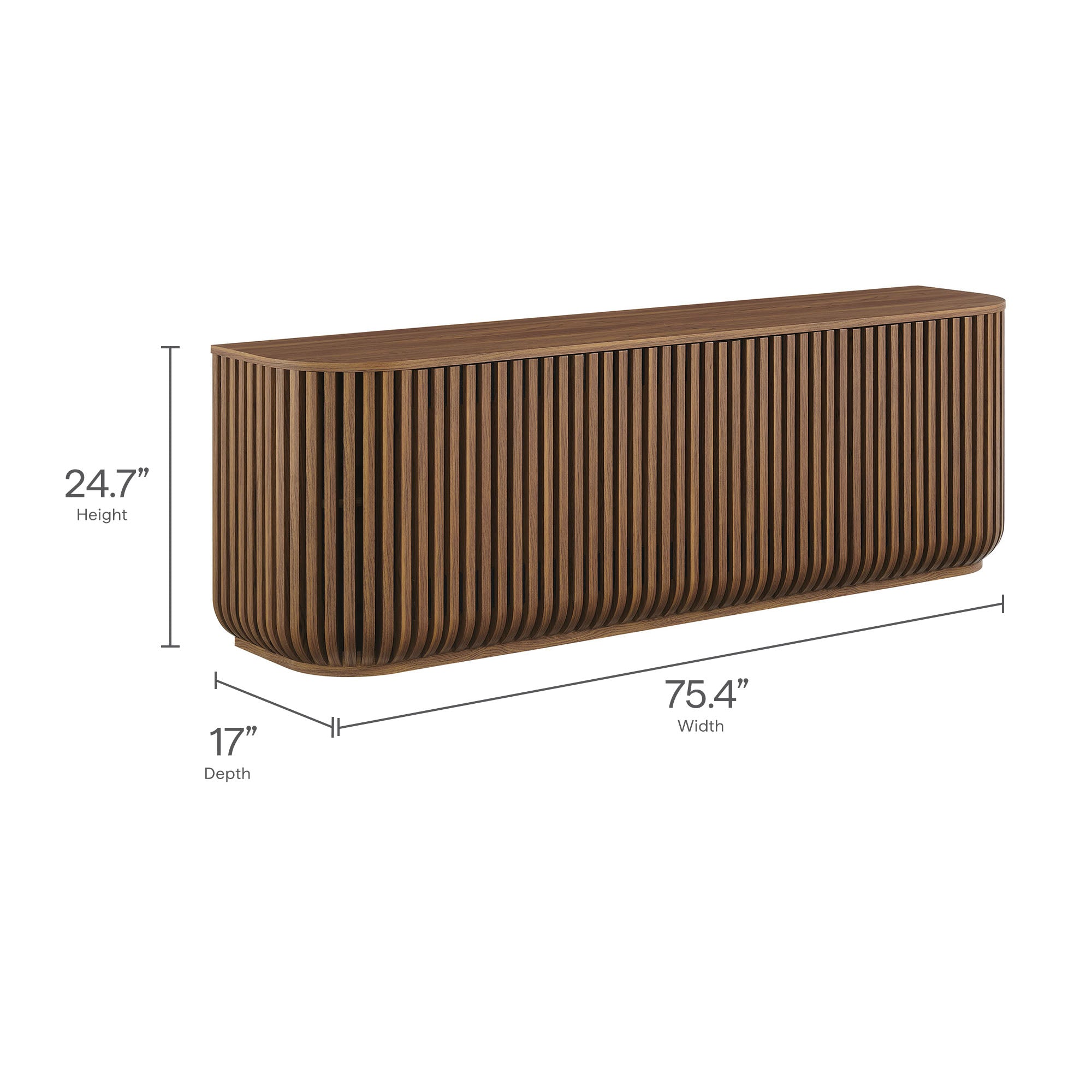 Modway Fortitude 75" Curved Sideboard Storage Cabinet