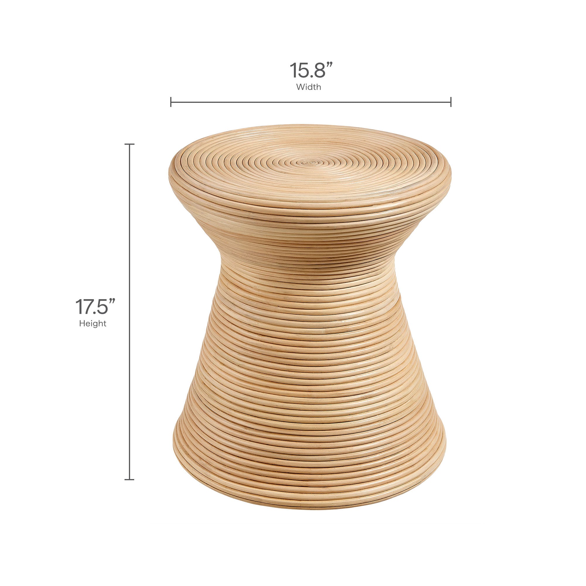 Modway Tavi Hourglass Natural Rattan Round Side Table