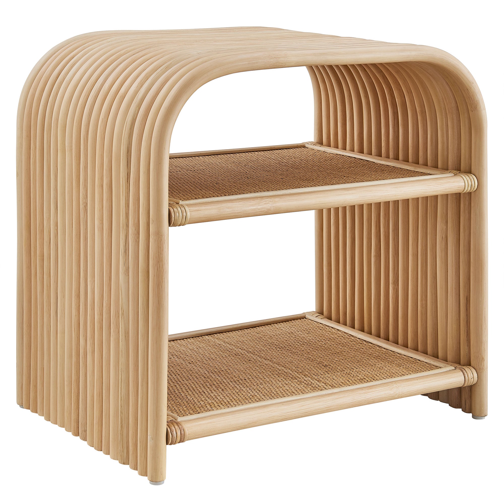 Modway Eve Curved Natural Rattan Side Table