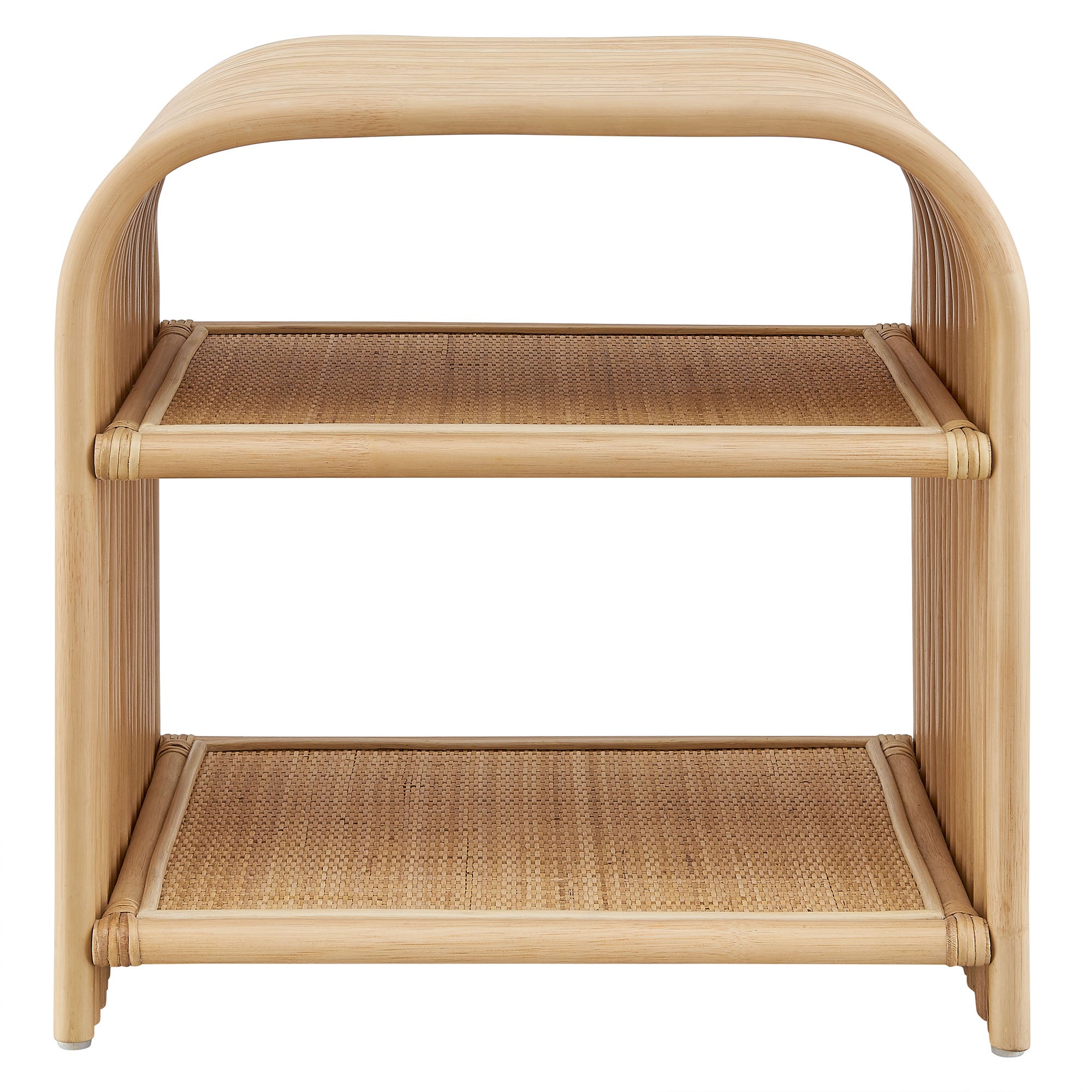Modway Eve Curved Natural Rattan Side Table