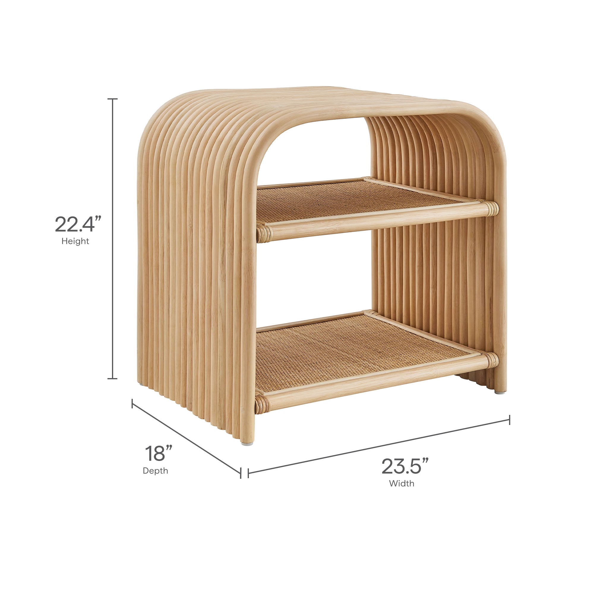 Modway Eve Curved Natural Rattan Side Table