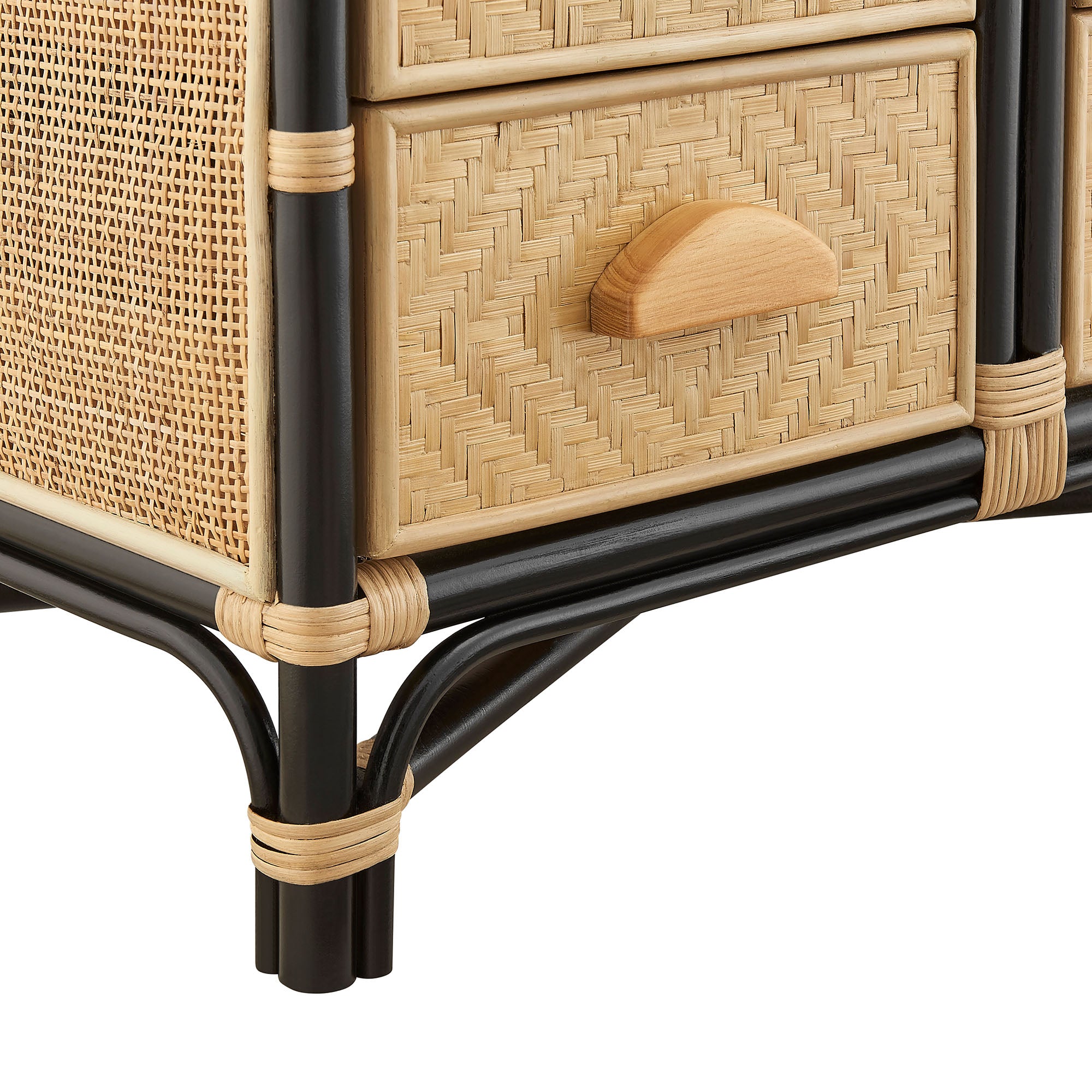 Jane 71 Inch Tall Arched Natural Rattan Bookshelf