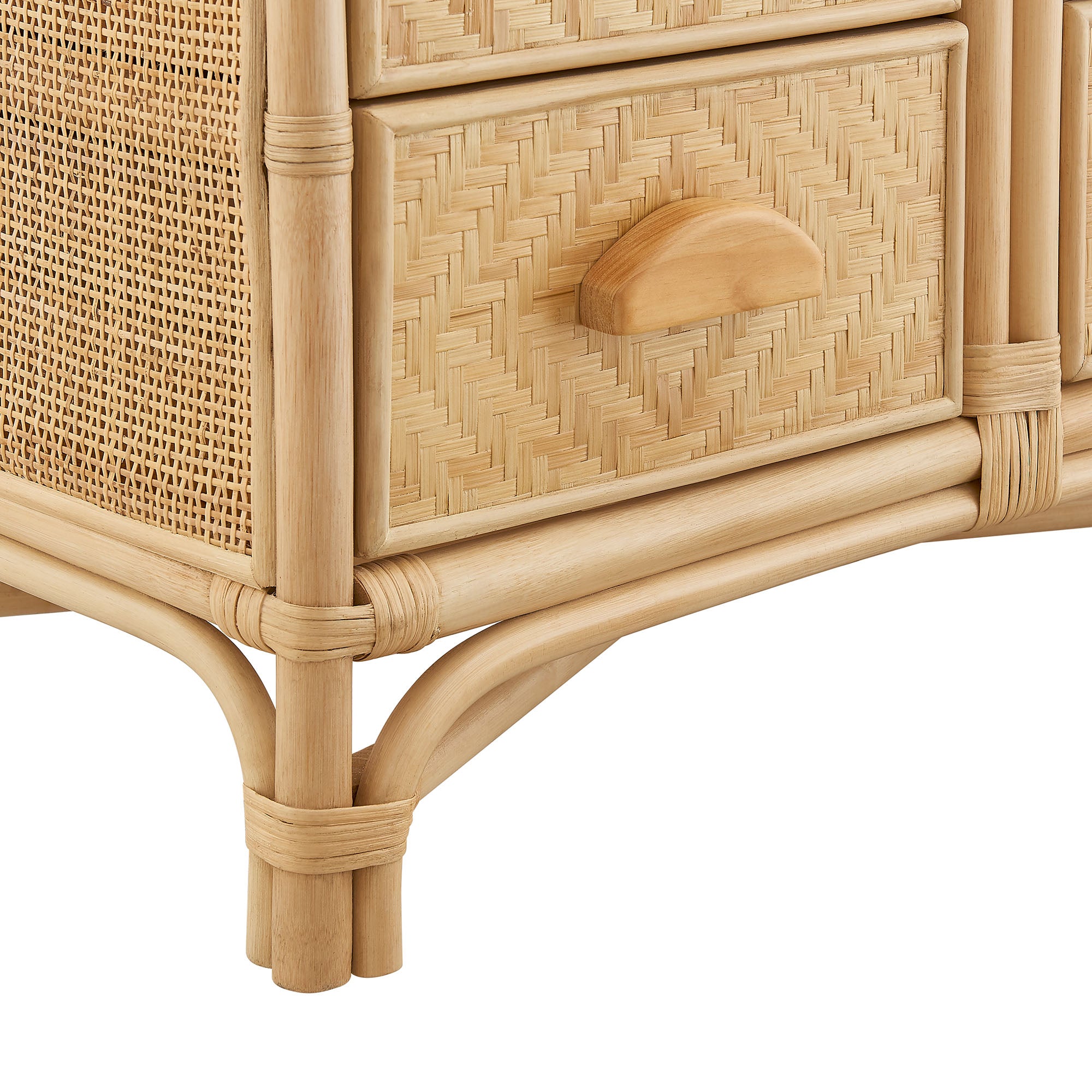 Jane 71 Inch Tall Arched Natural Rattan Bookshelf