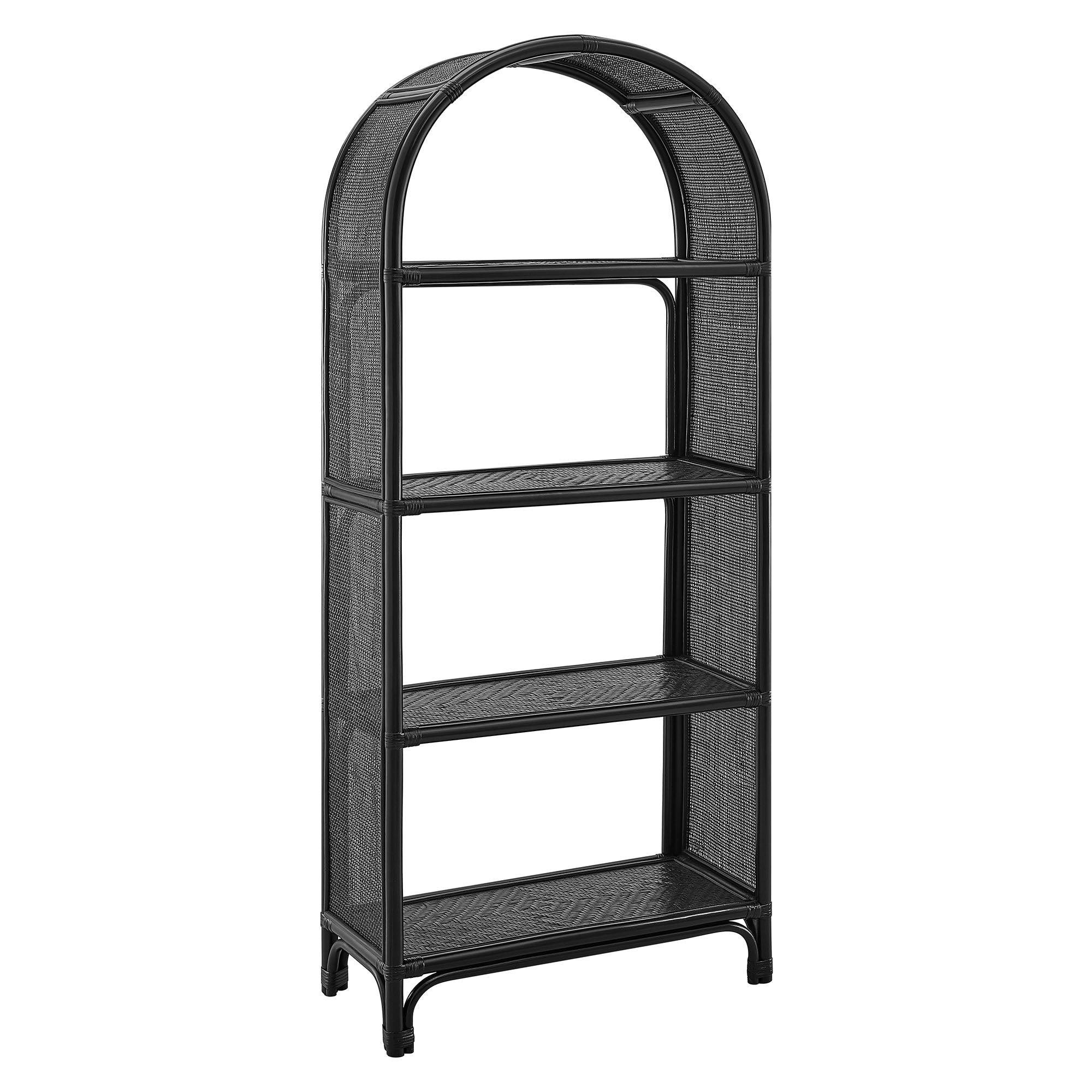 Modway Celeste 67 Inch Tall Arched Natural Rattan Bookshelf