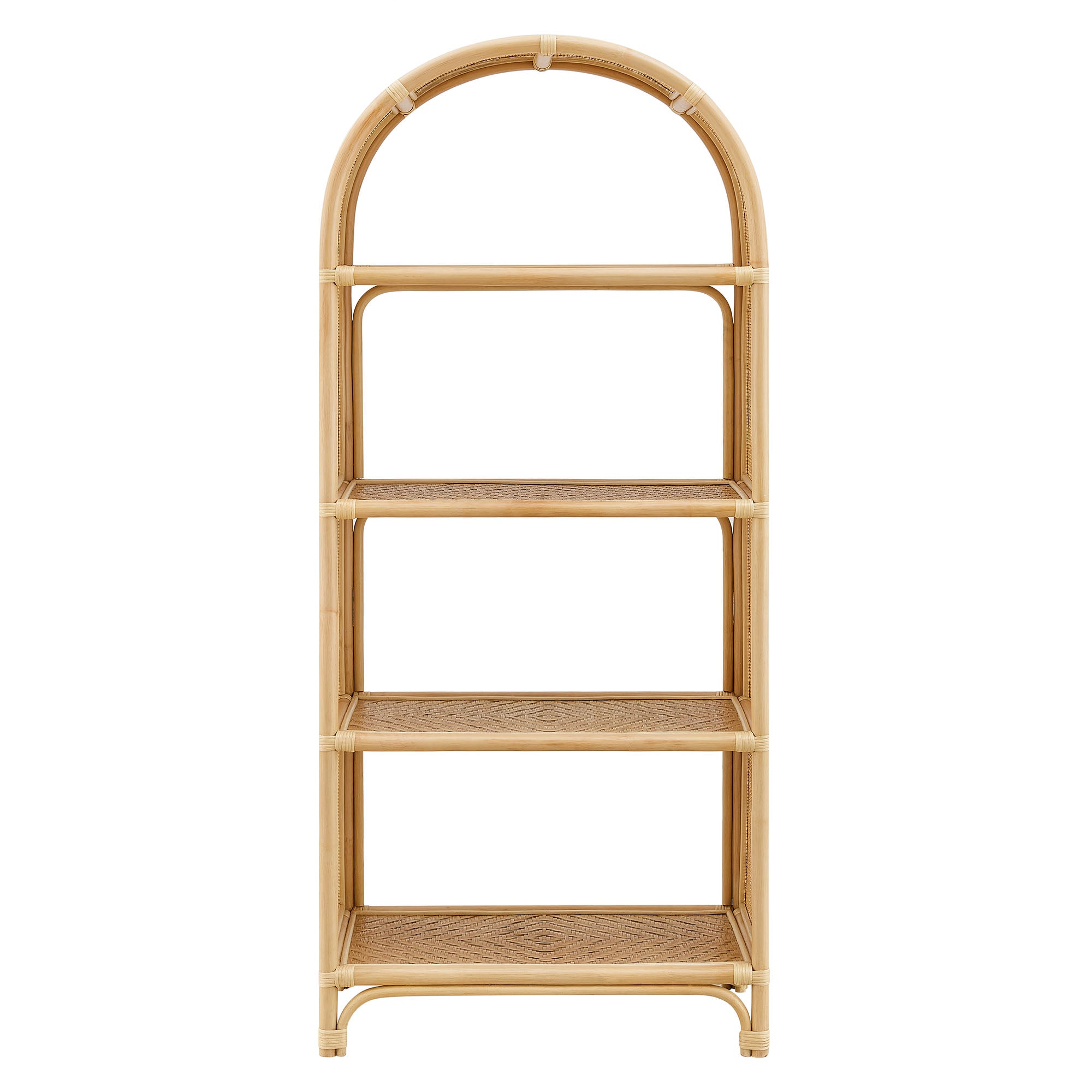 Modway Celeste 67 Inch Tall Arched Natural Rattan Bookshelf