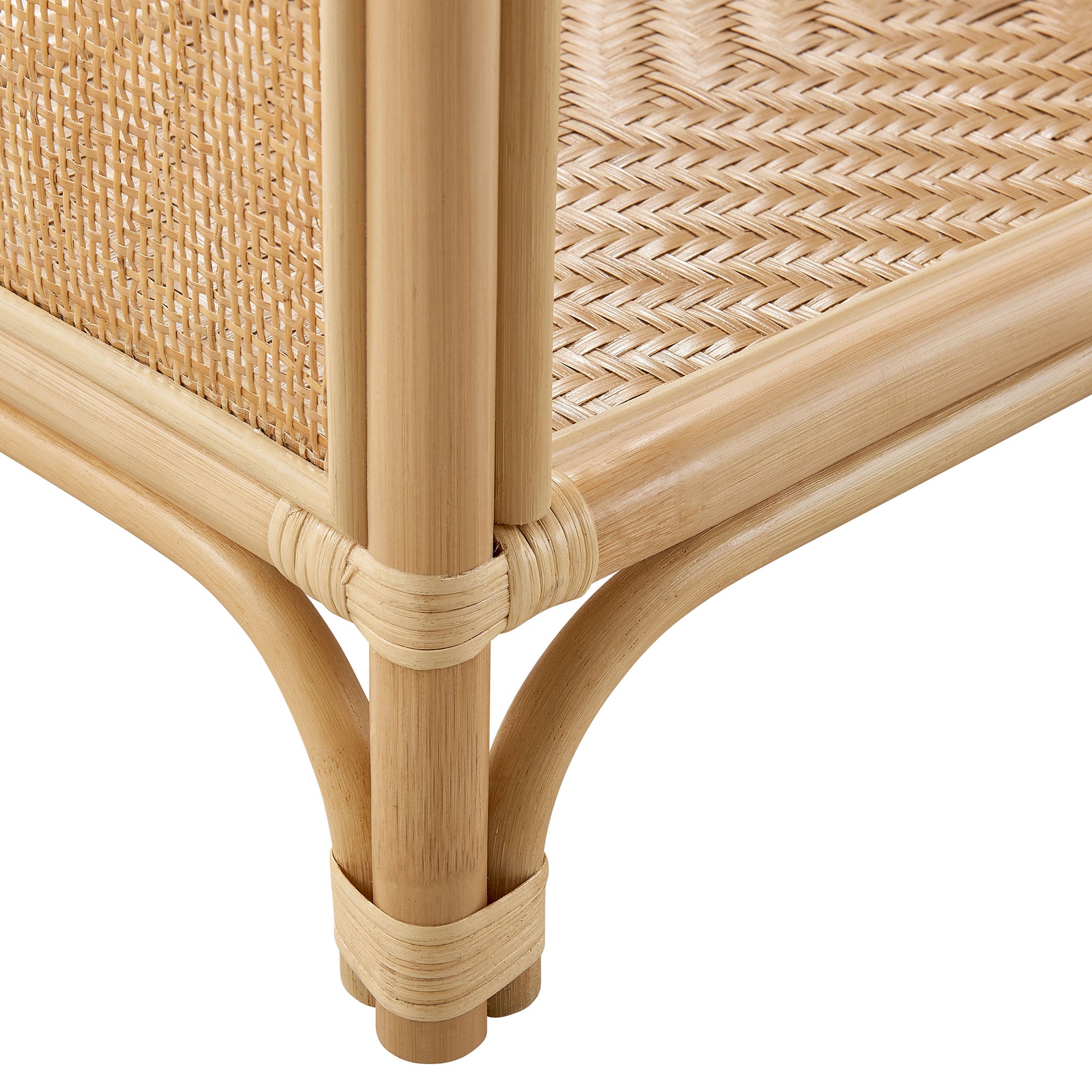 Modway Celeste 67 Inch Tall Arched Natural Rattan Bookshelf