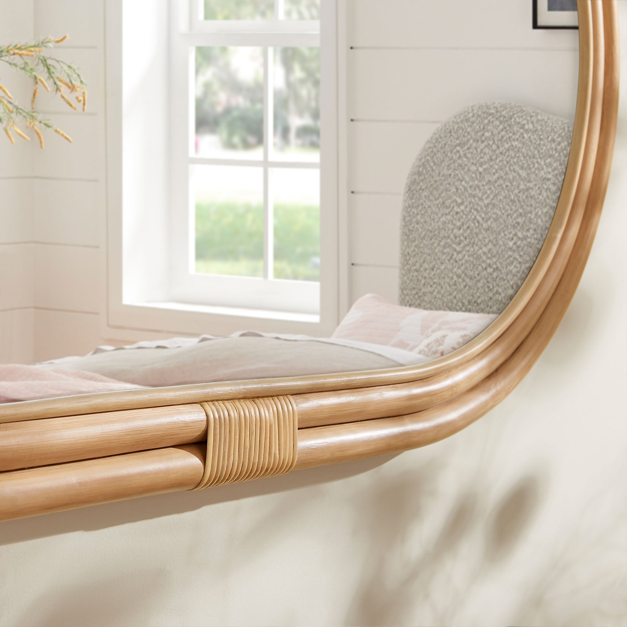 Modway Corsica Oval Rattan Wall Mirror