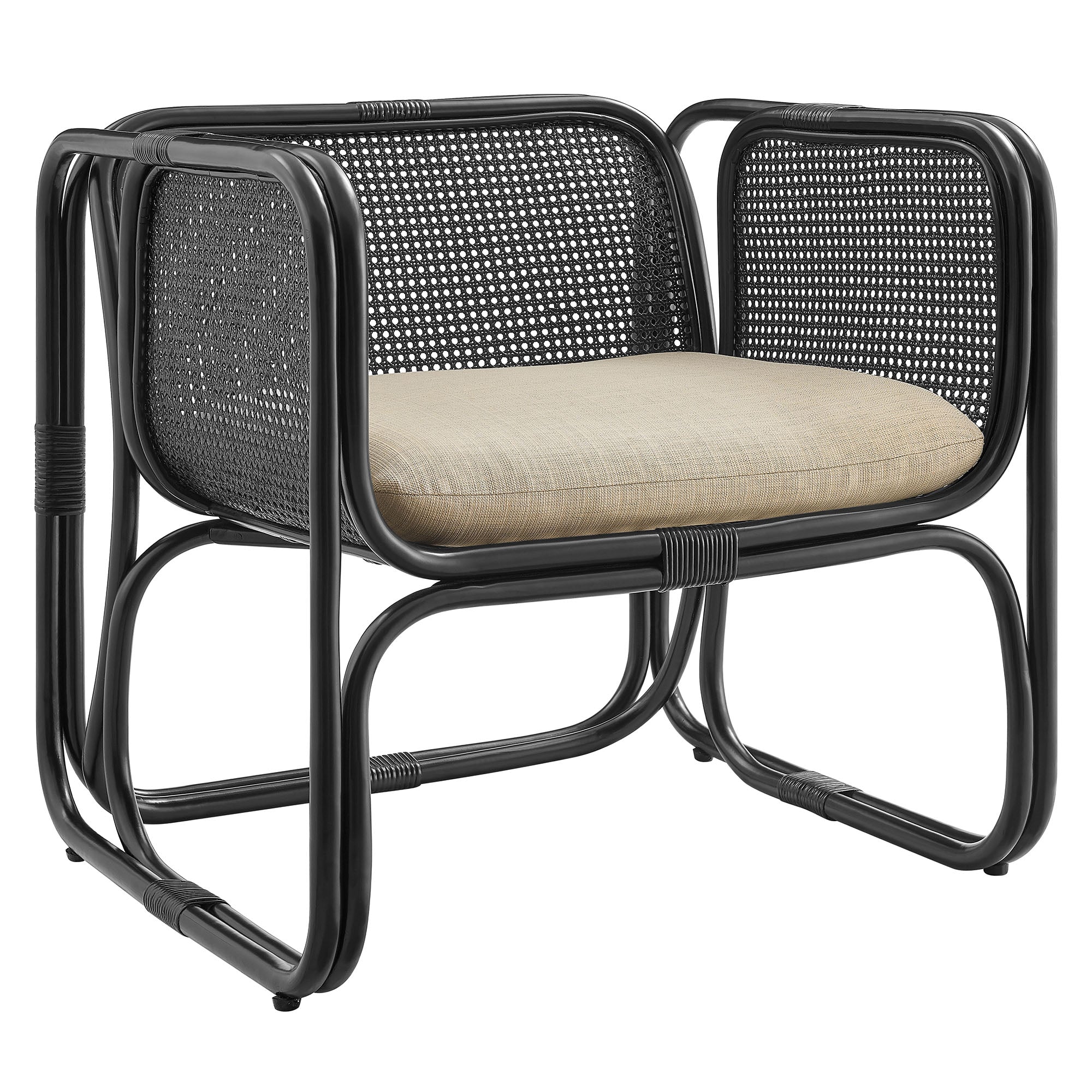 Modway Ellis Natural Rattan Accent Armchair