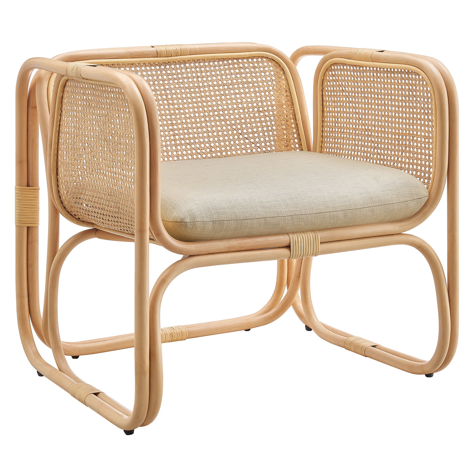 Modway Ellis Natural Rattan Accent Armchair