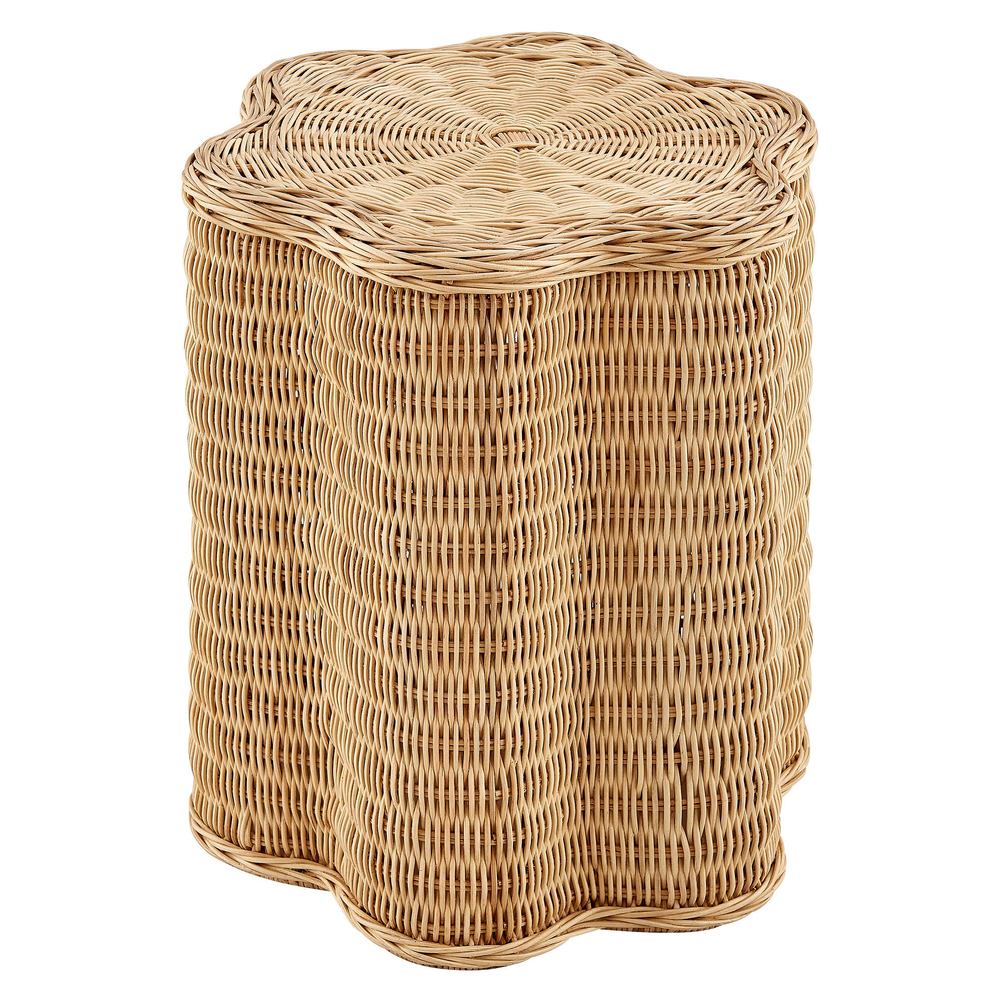 Modway Erika Scalloped Natural Rattan Side Table