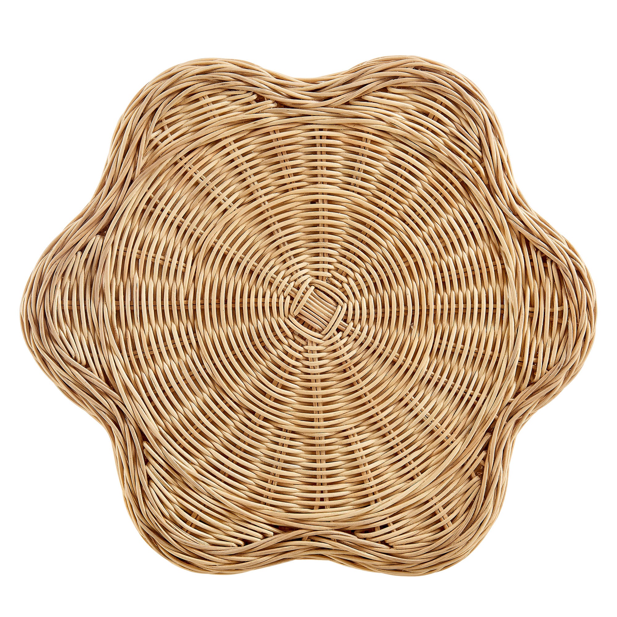 Modway Erika Scalloped Natural Rattan Side Table