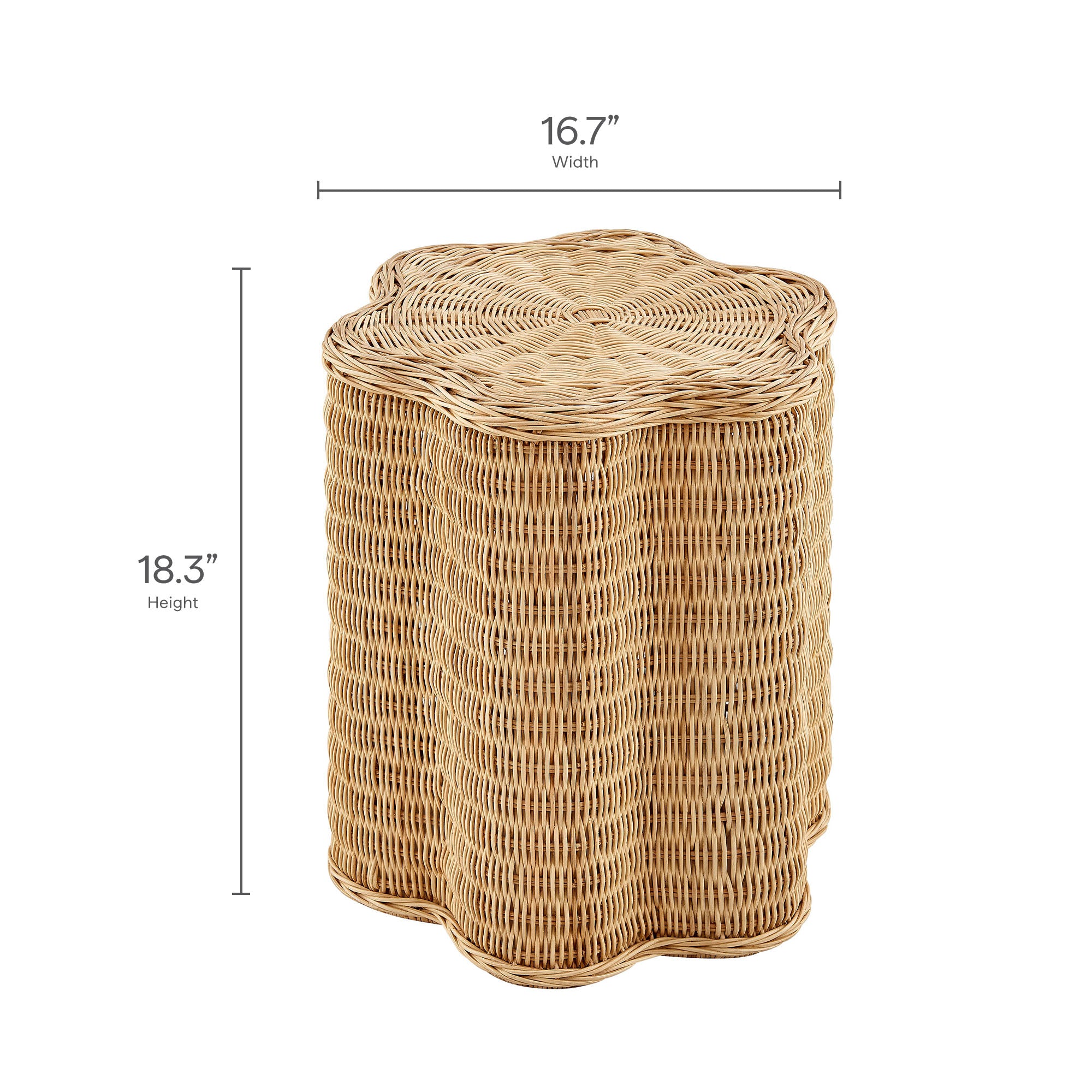 Modway Erika Scalloped Natural Rattan Side Table