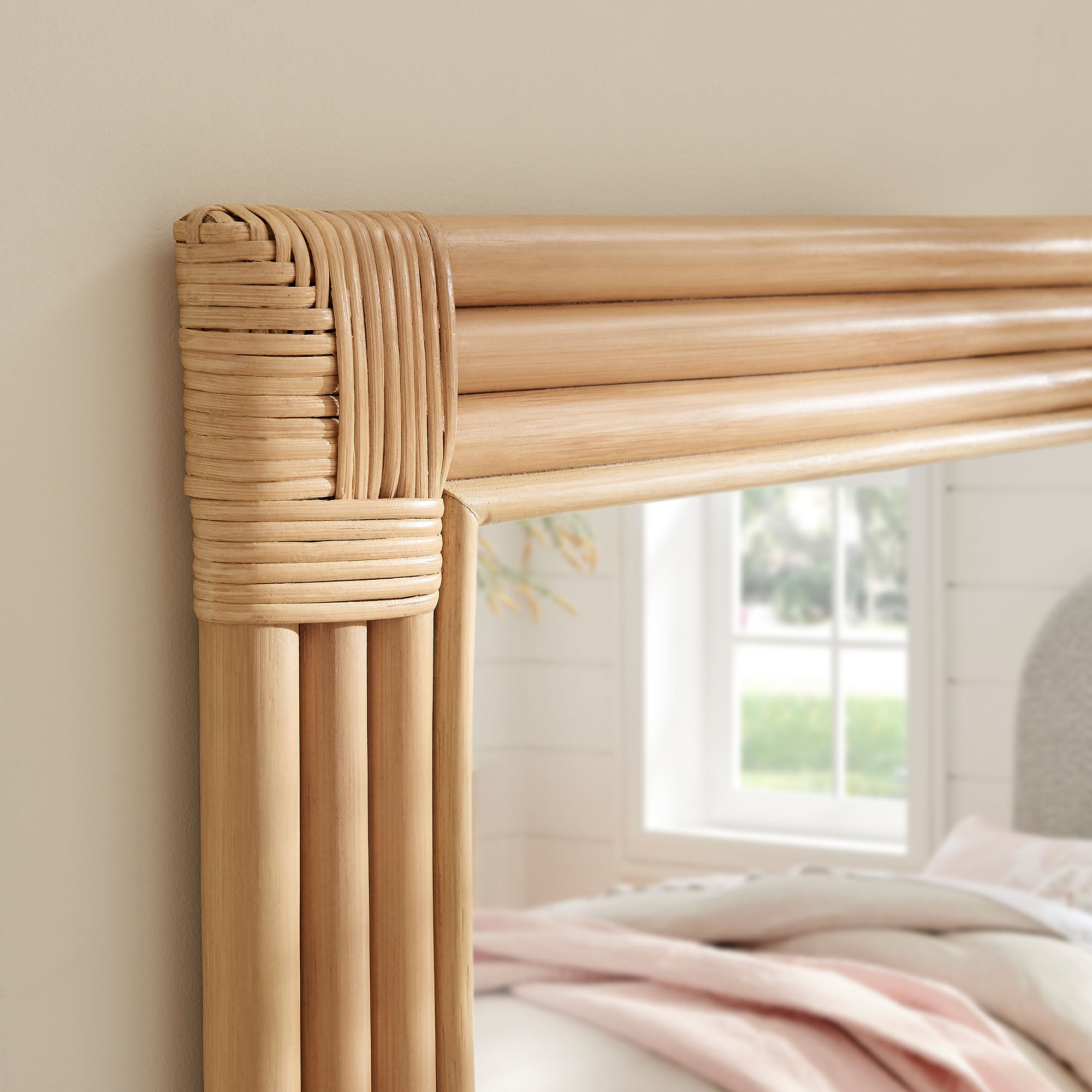 Modway Corsica Curved Rectangle Rattan Wall Mirror