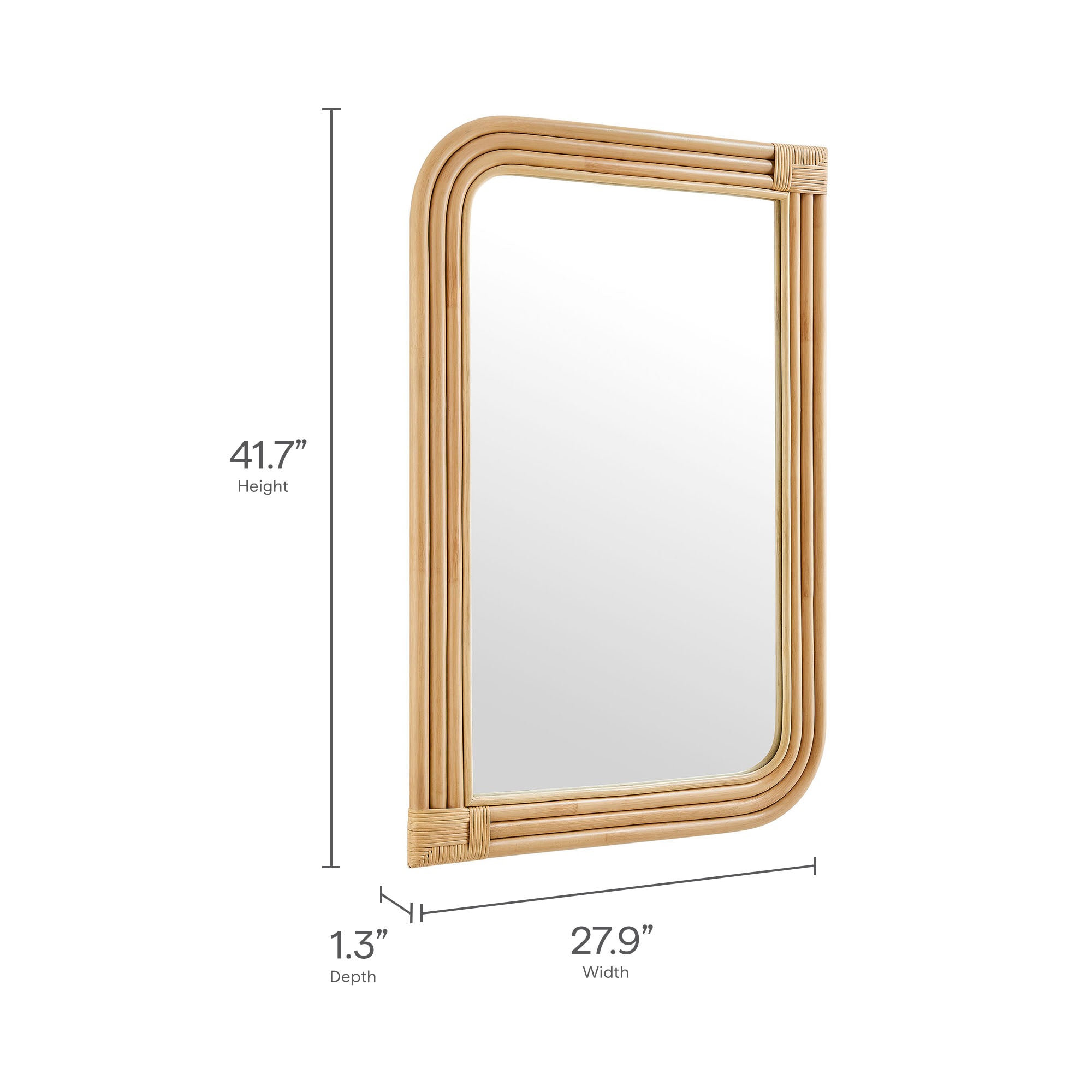Modway Corsica Curved Rectangle Rattan Wall Mirror