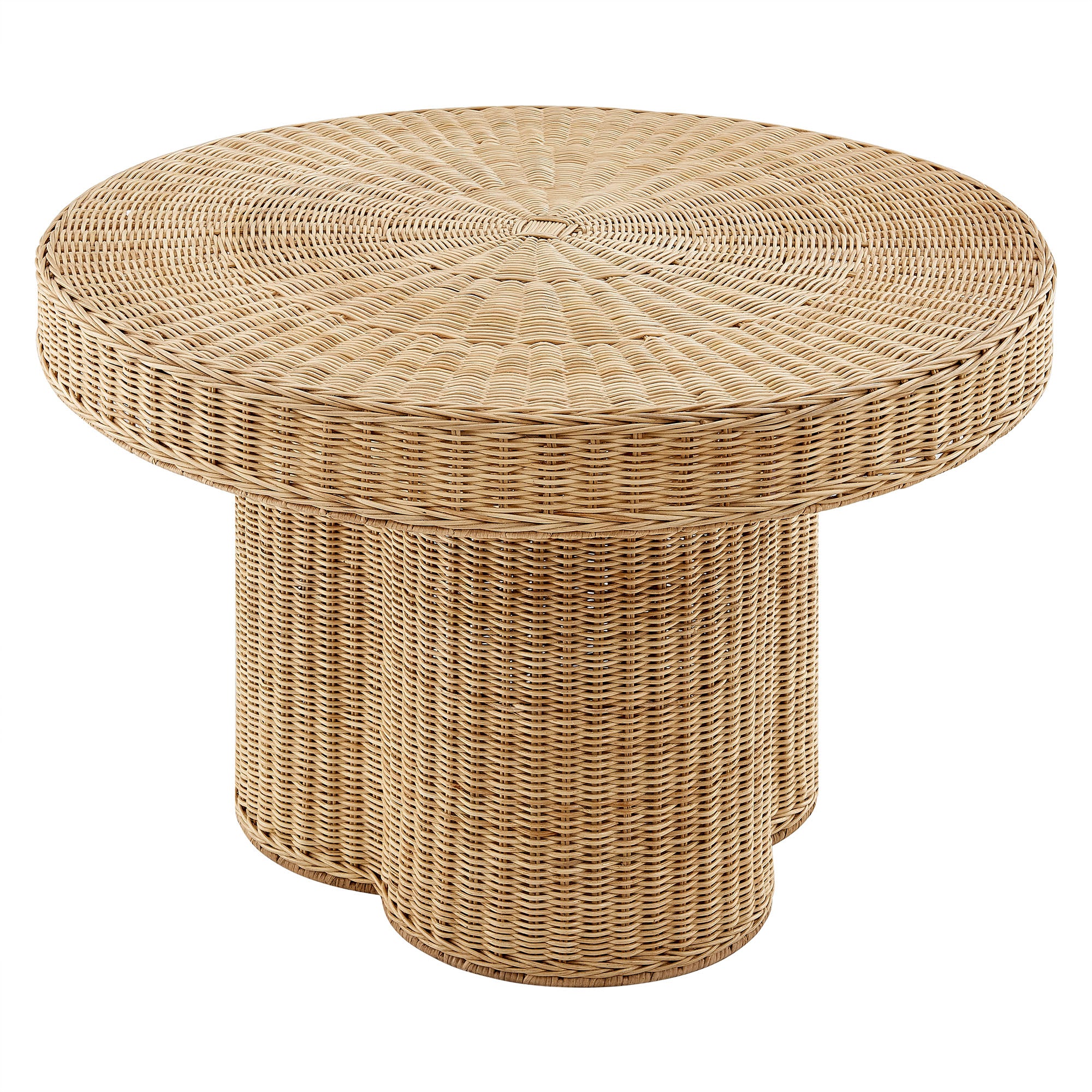 Modway Ainsley 32 Inch Round Natural Rattan Coffee Table