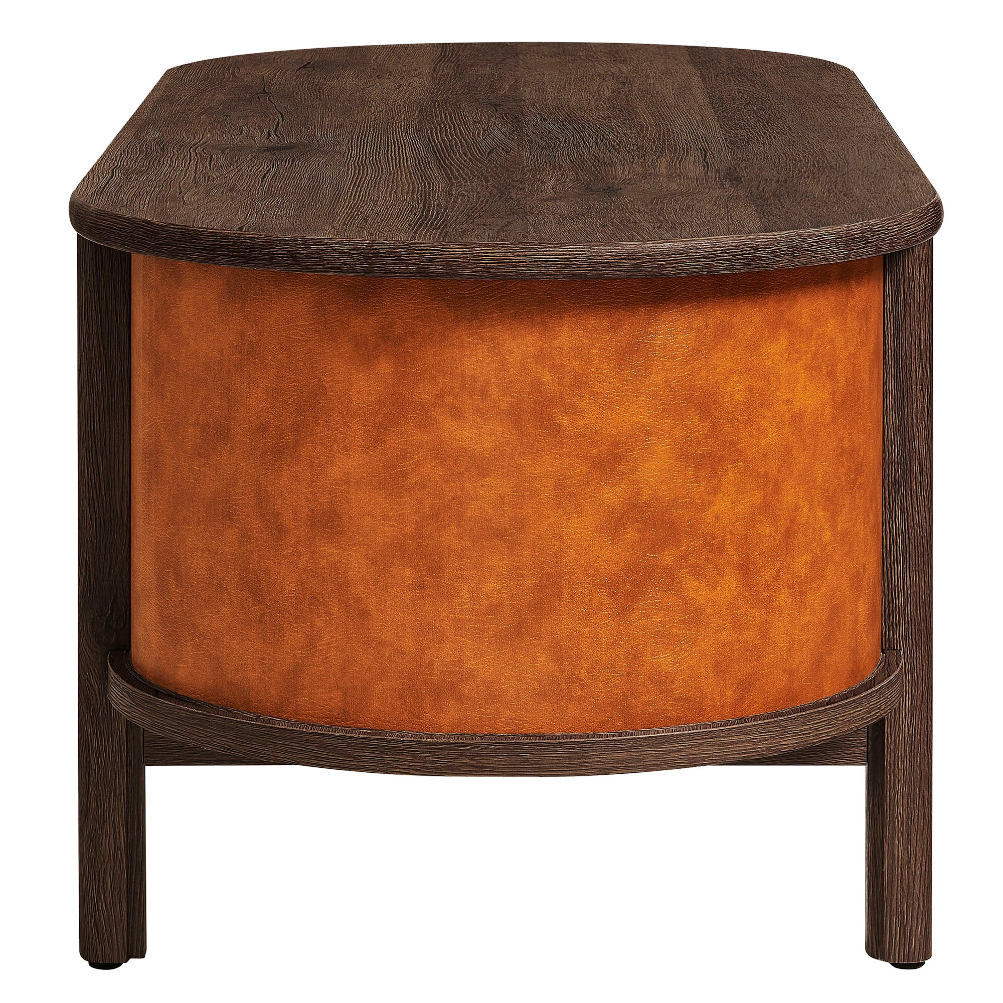 Modway Coralie Curved Vegan Leather Oval Coffee Table