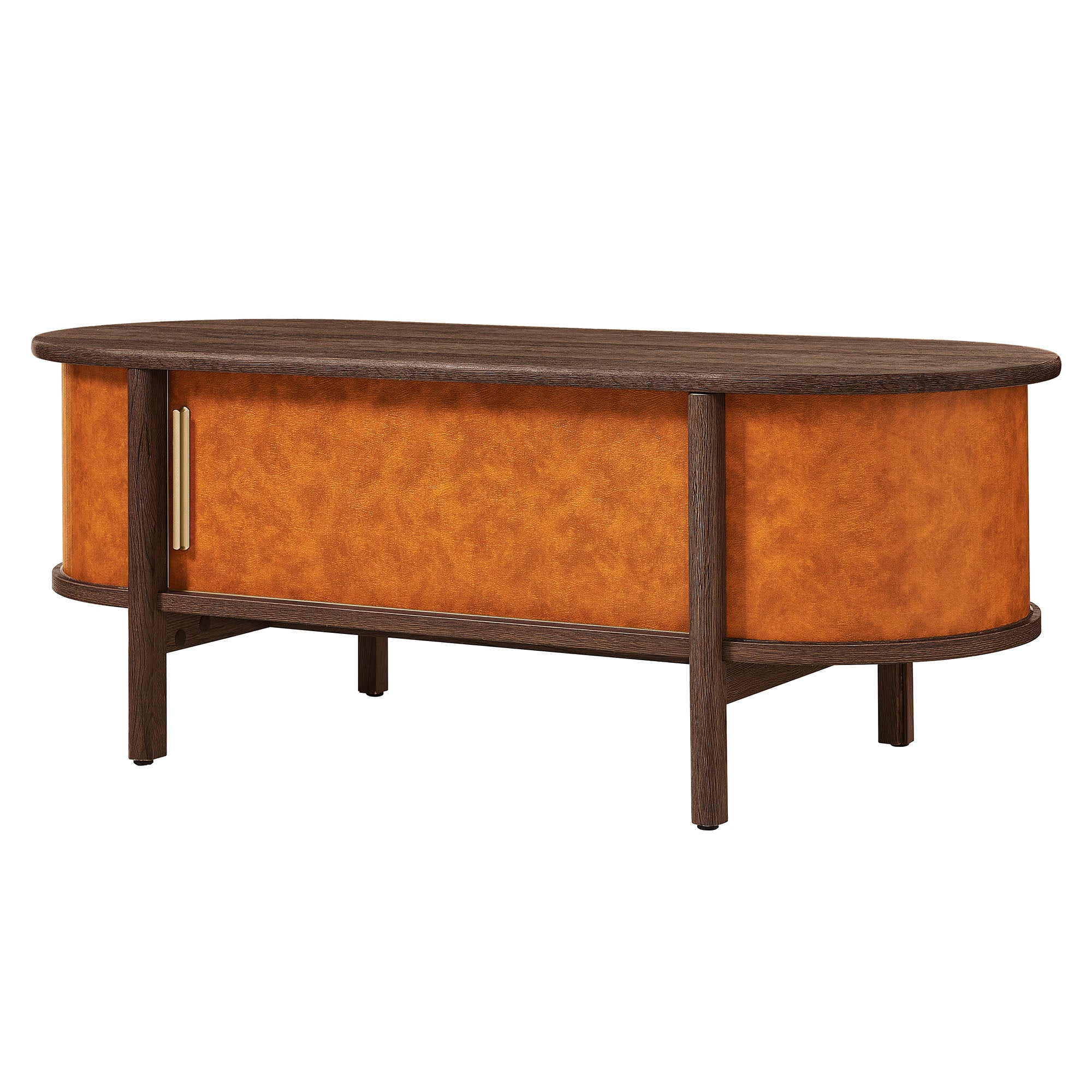 Modway Coralie Curved Vegan Leather Oval Coffee Table