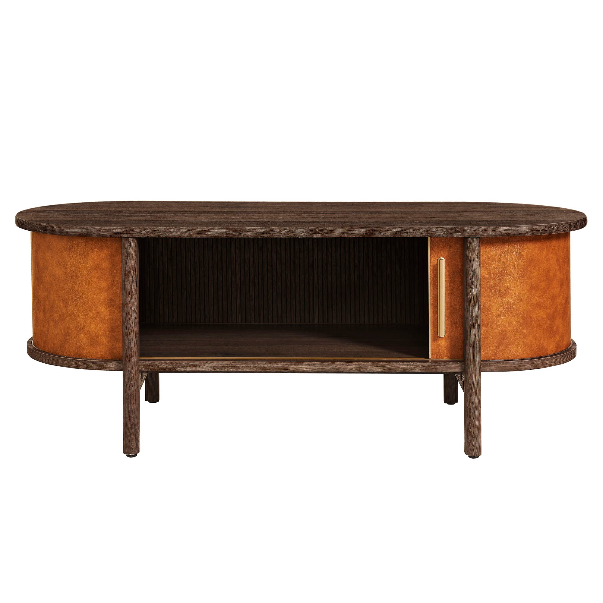 Modway Coralie Curved Vegan Leather Oval Coffee Table