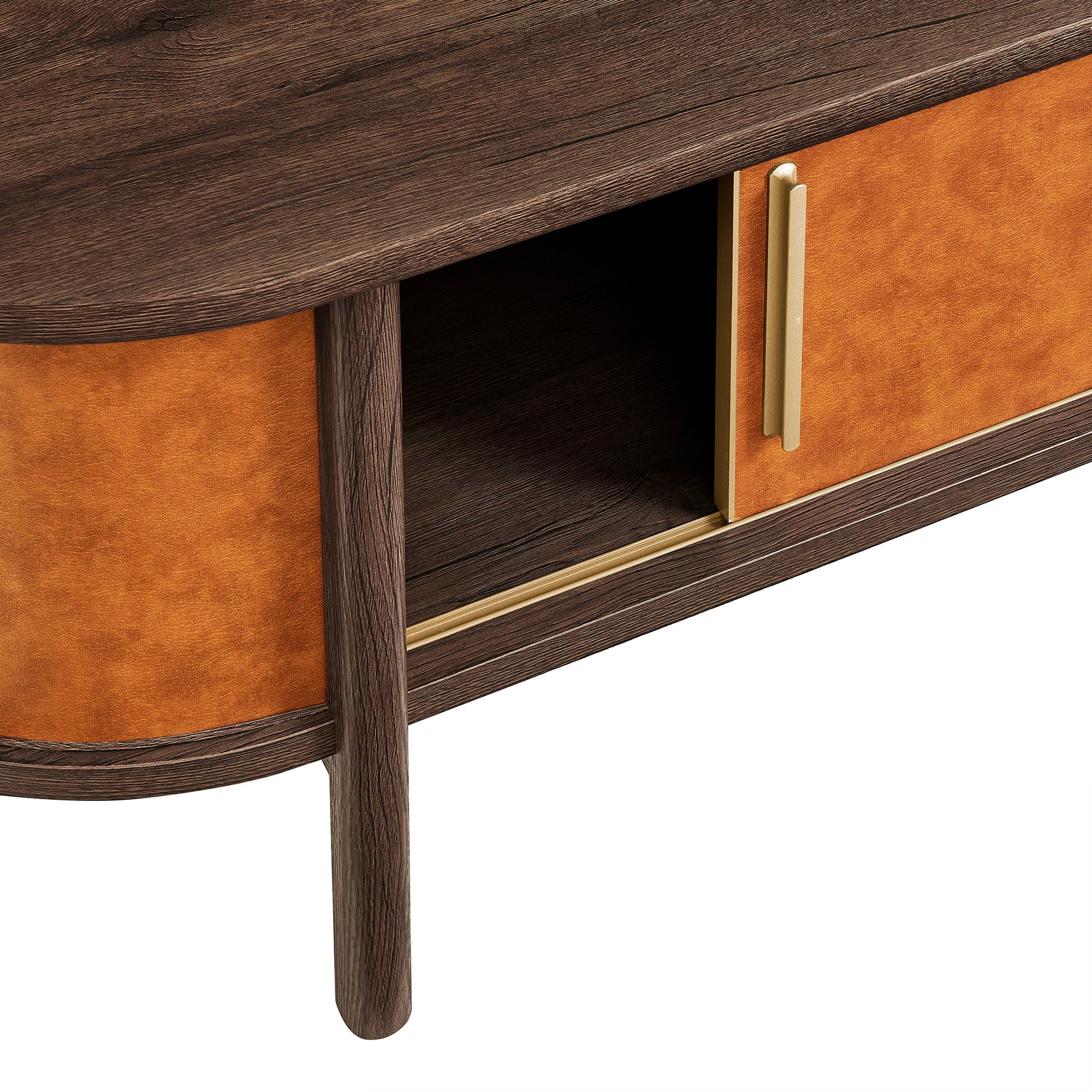 Modway Coralie Curved Vegan Leather Oval Coffee Table