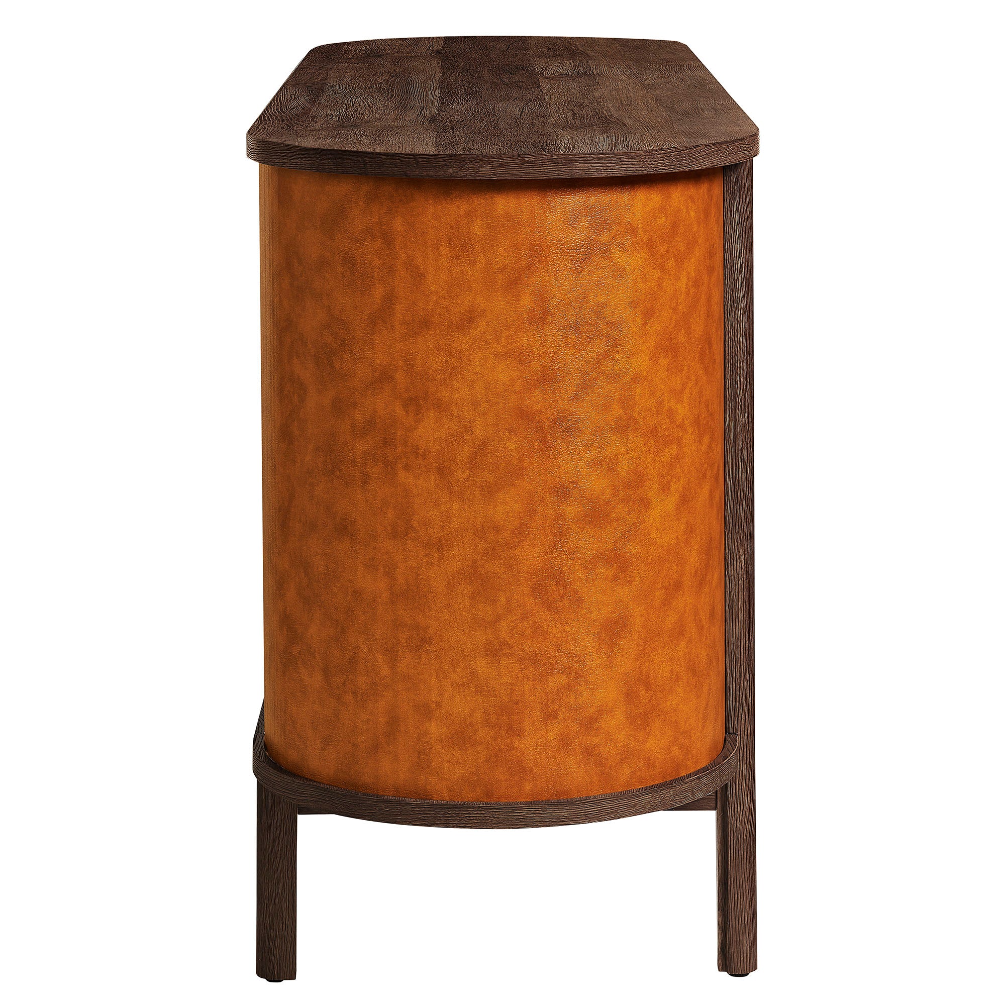 Modway Coralie Curved 71" Vegan Leather Oval TV Stand