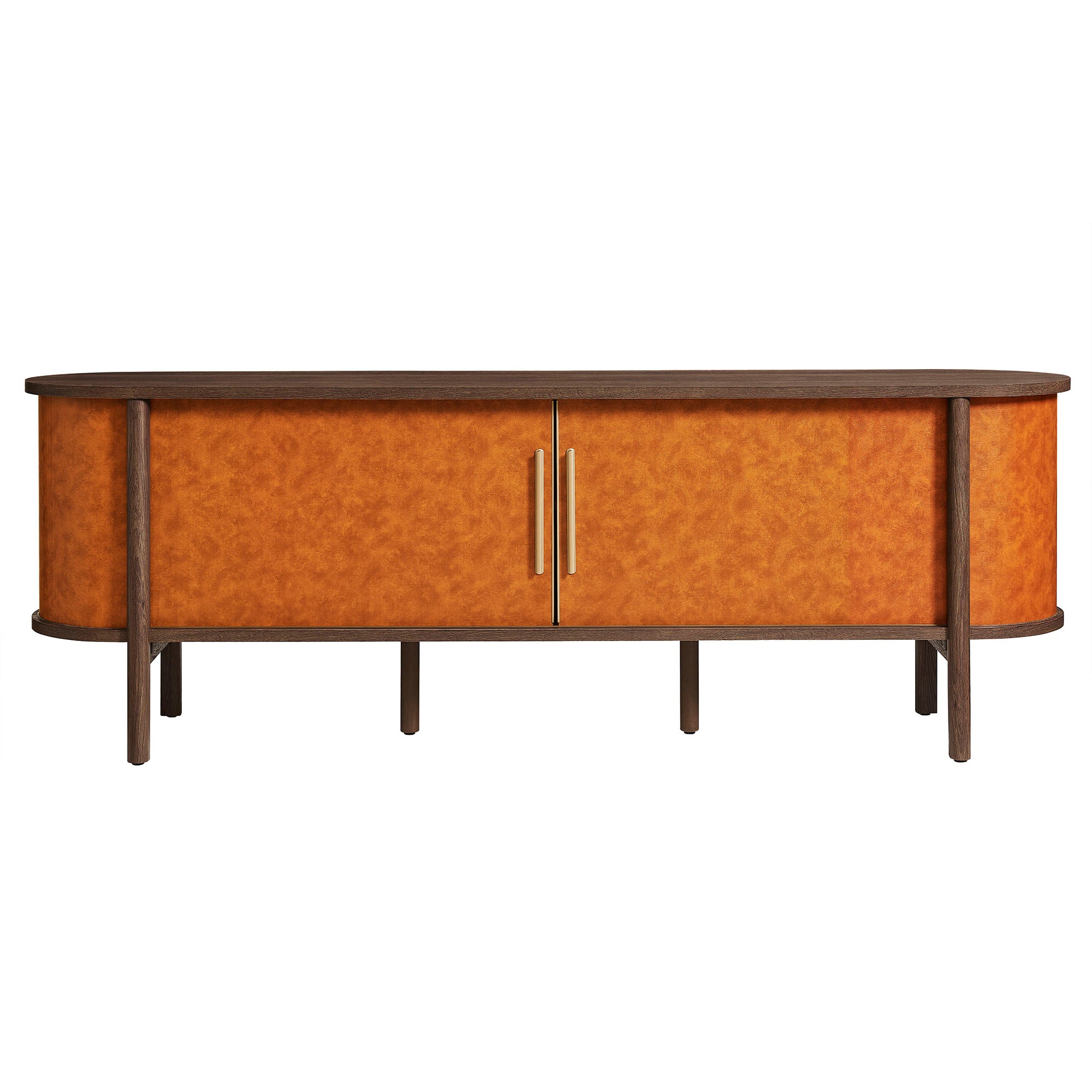 Modway Coralie Curved 71" Vegan Leather Oval TV Stand
