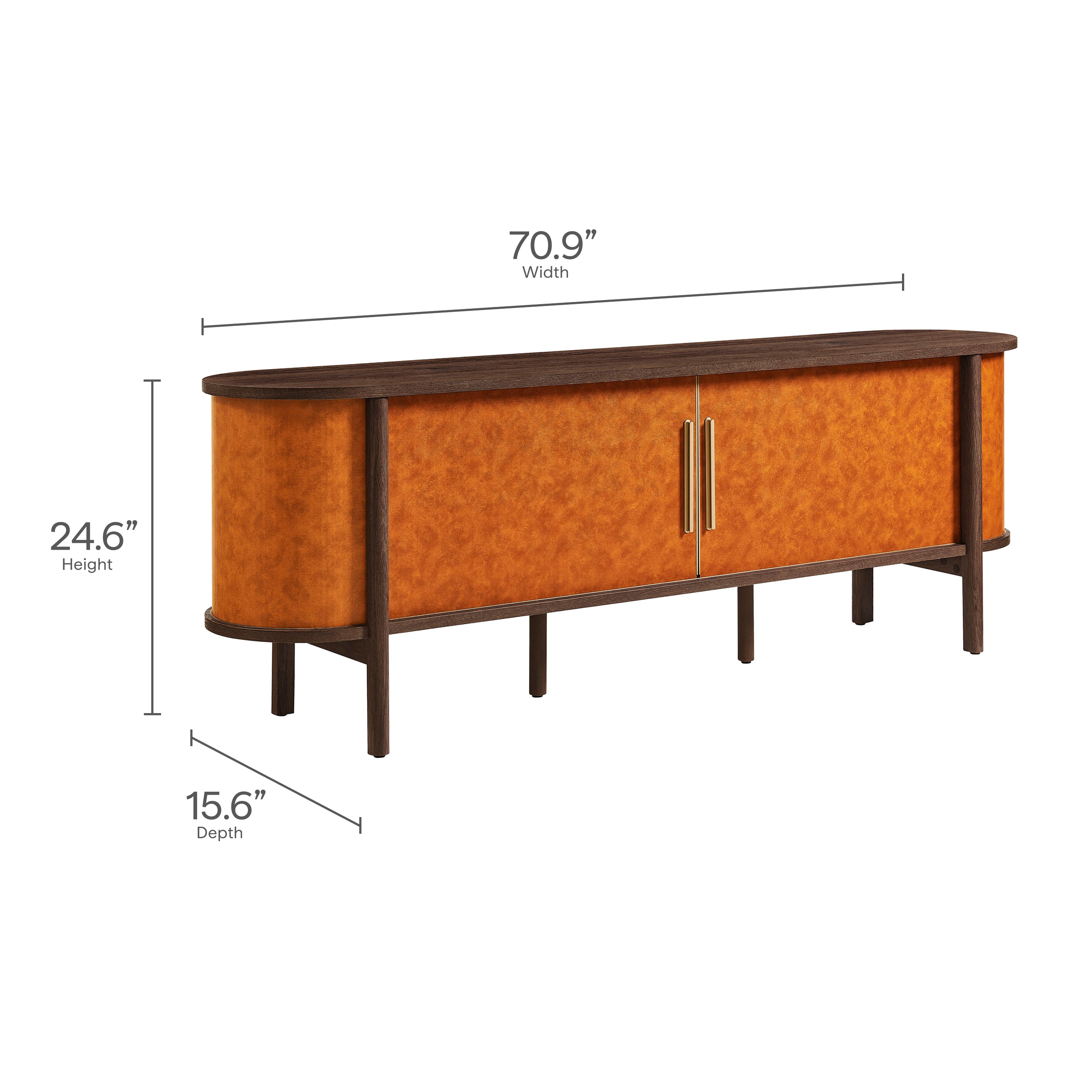 Modway Coralie Curved 71" Vegan Leather Oval TV Stand