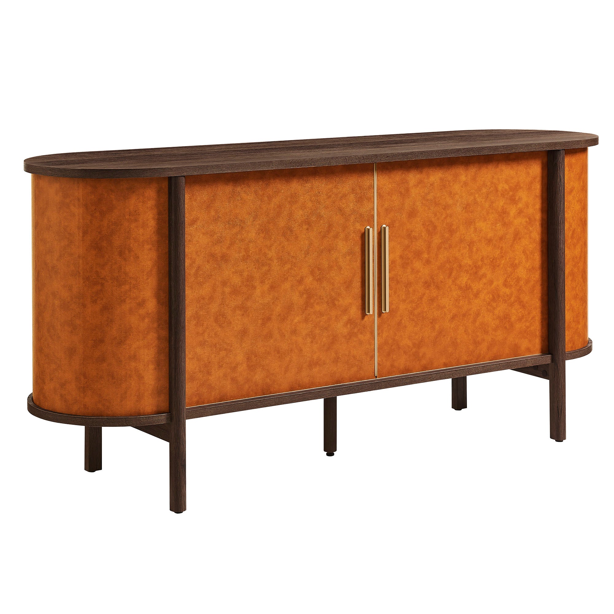 Modway Coralie Curved Vegan Leather Oval Sideboard