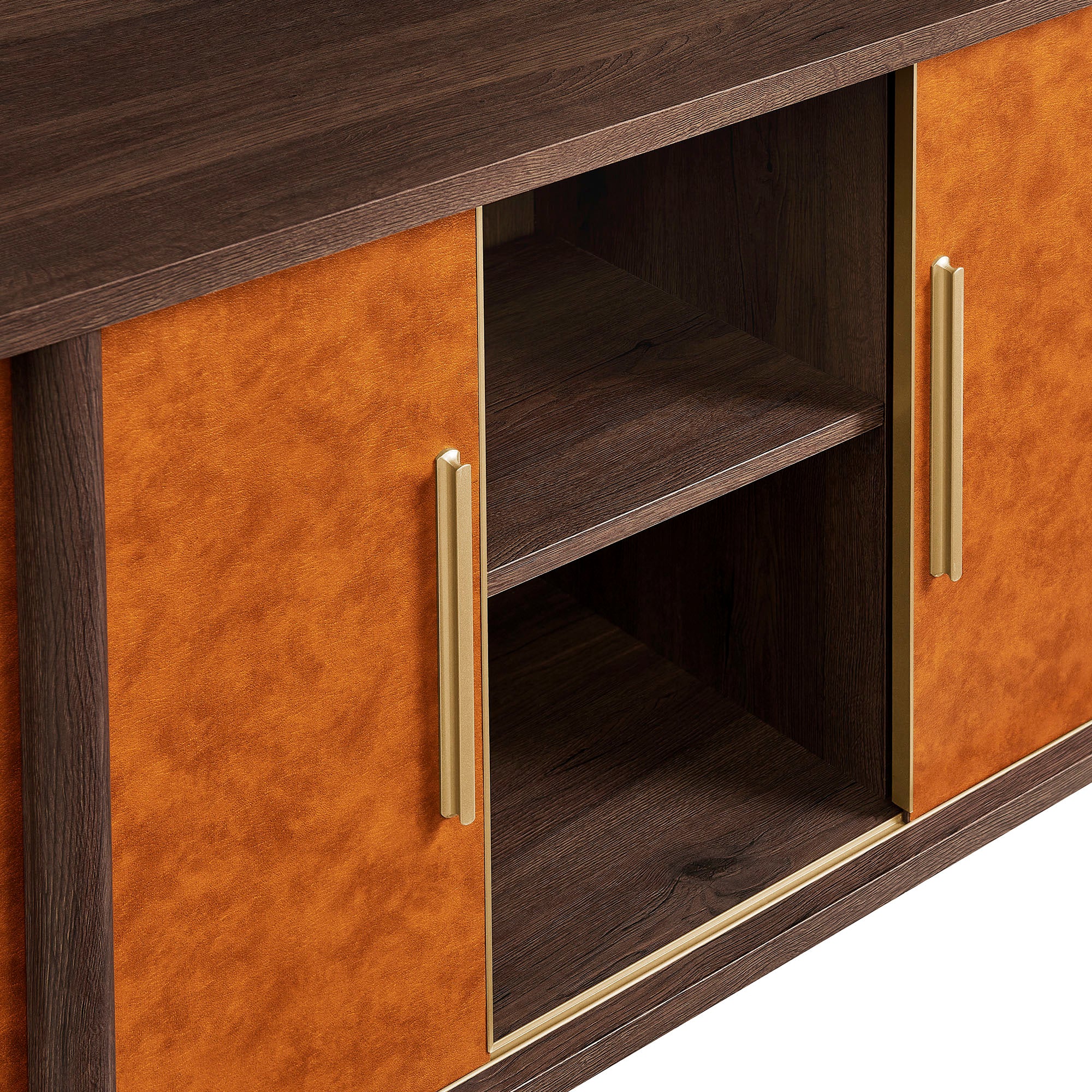 Modway Coralie Curved Vegan Leather Oval Sideboard