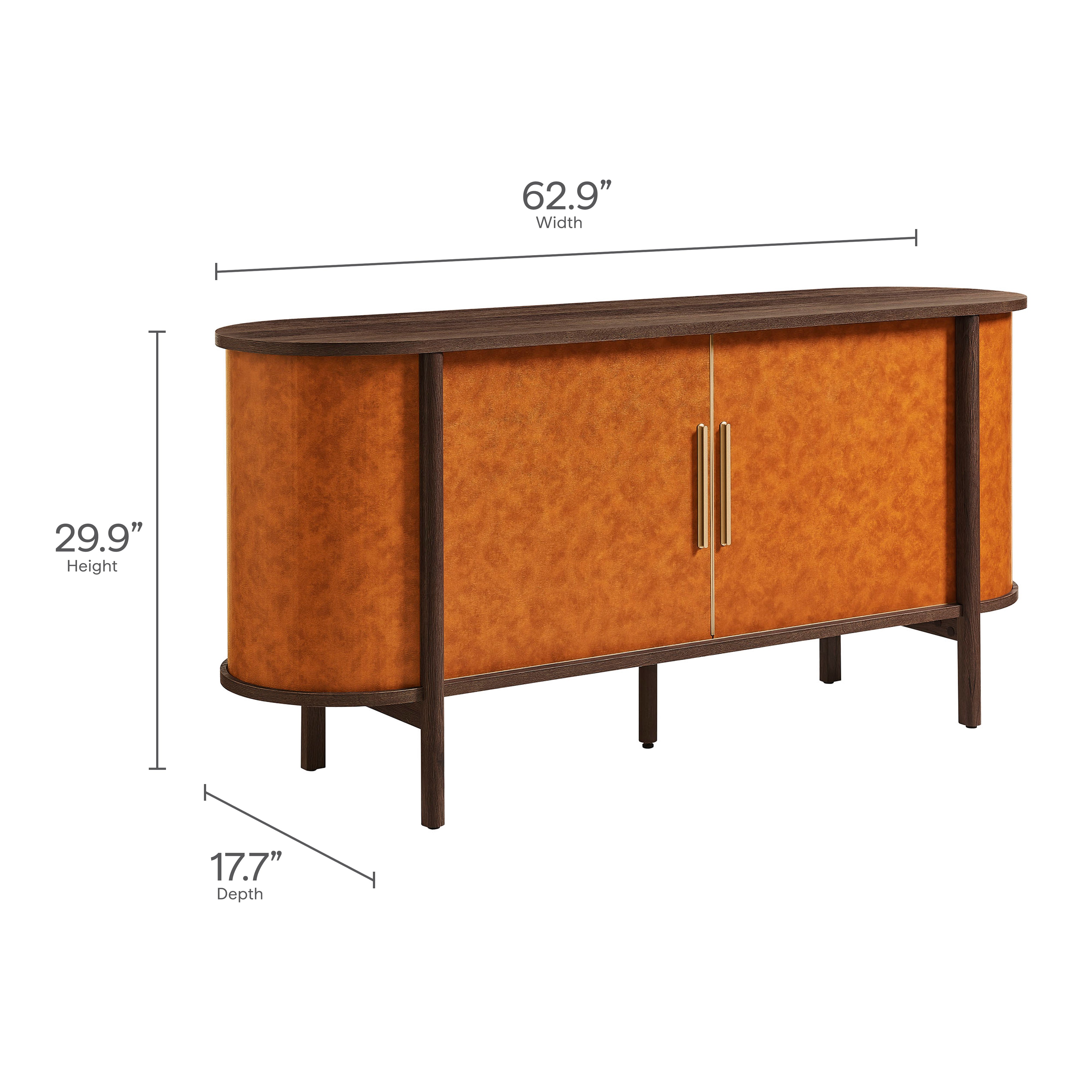 Modway Coralie Curved Vegan Leather Oval Sideboard