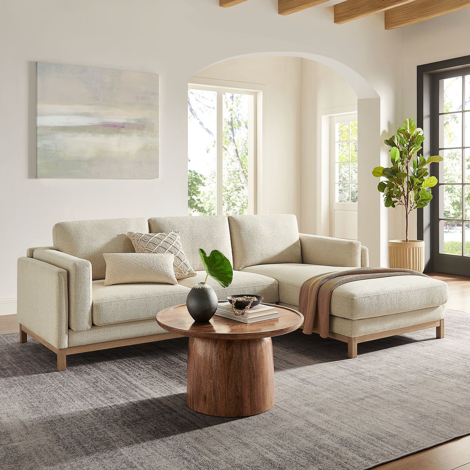 Modway Roscoe Right-Facing Fabric Sectional Sofa with Chaise