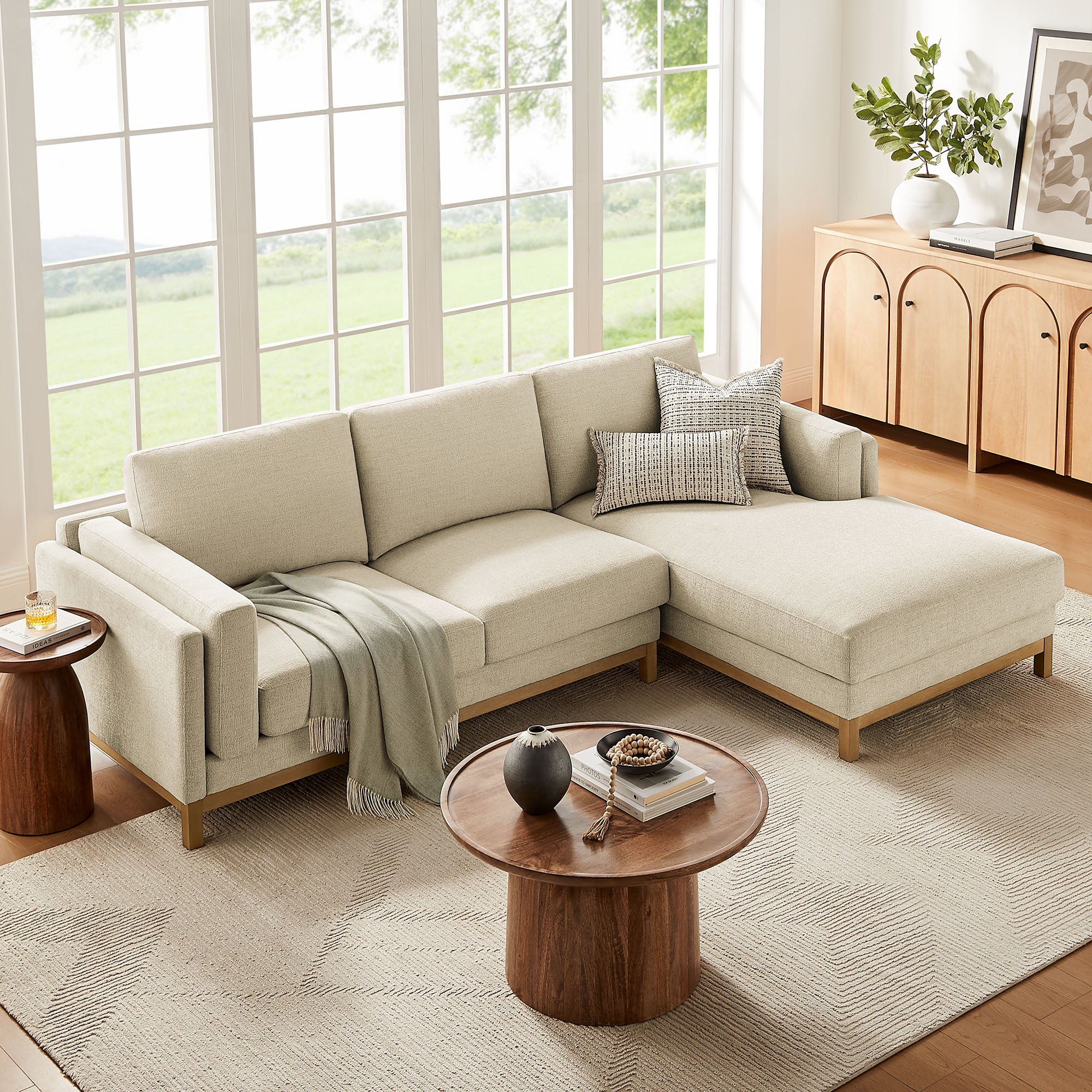 Modway Roscoe Right-Facing Fabric Sectional Sofa with Chaise