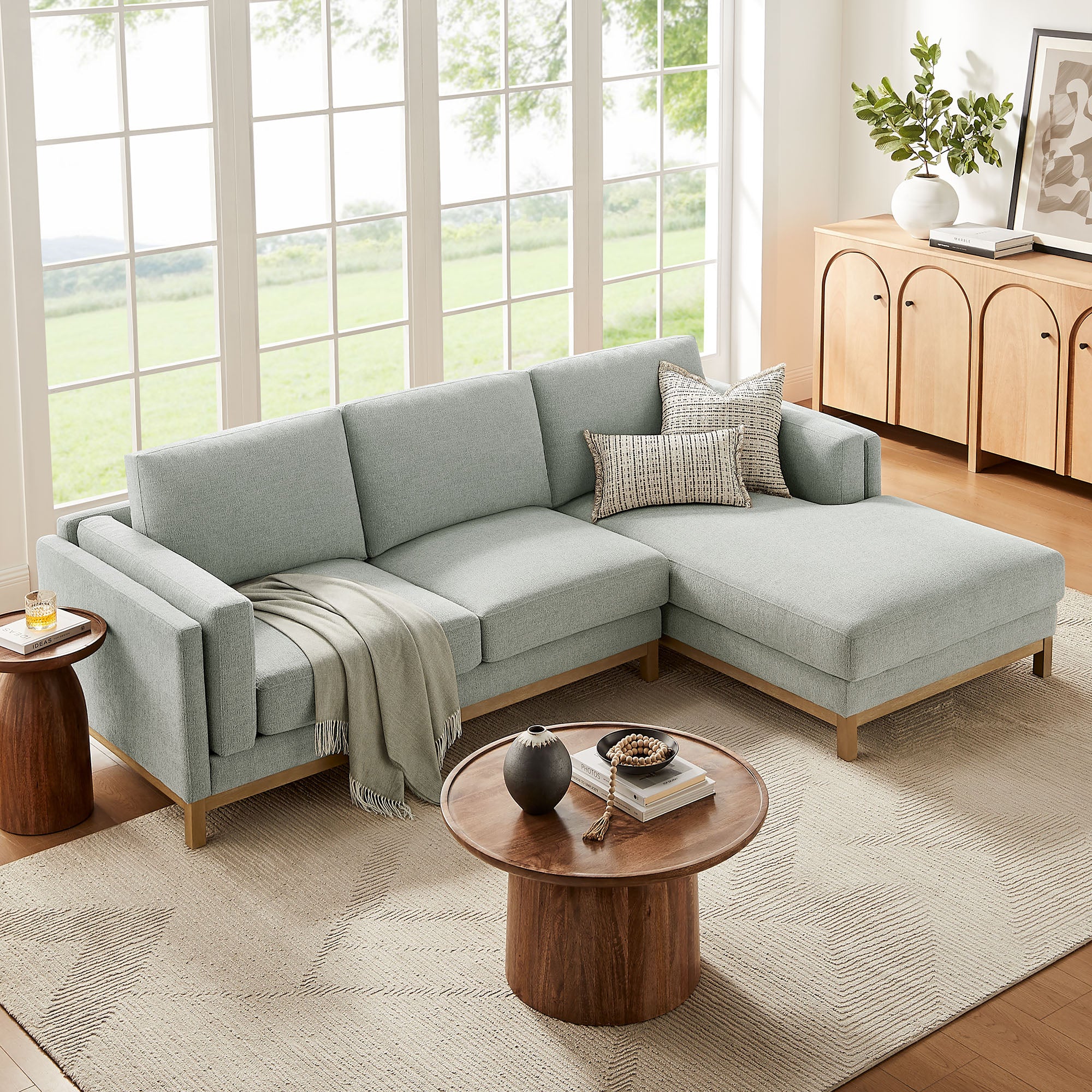Modway Roscoe Right-Facing Fabric Sectional Sofa with Chaise