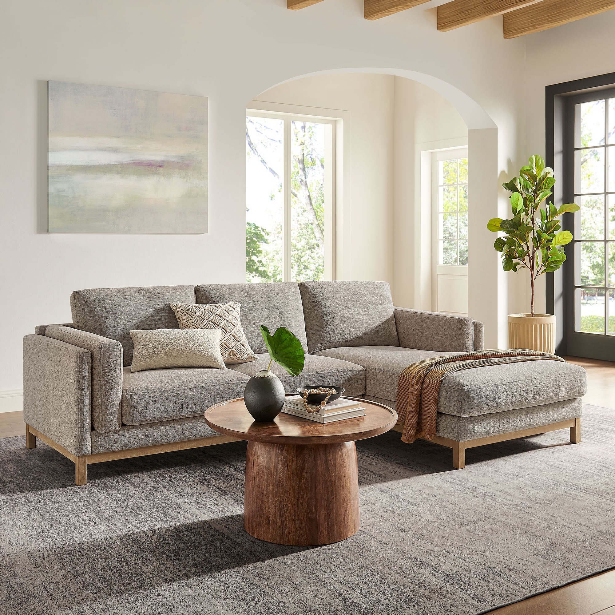 Modway Roscoe Right-Facing Fabric Sectional Sofa with Chaise