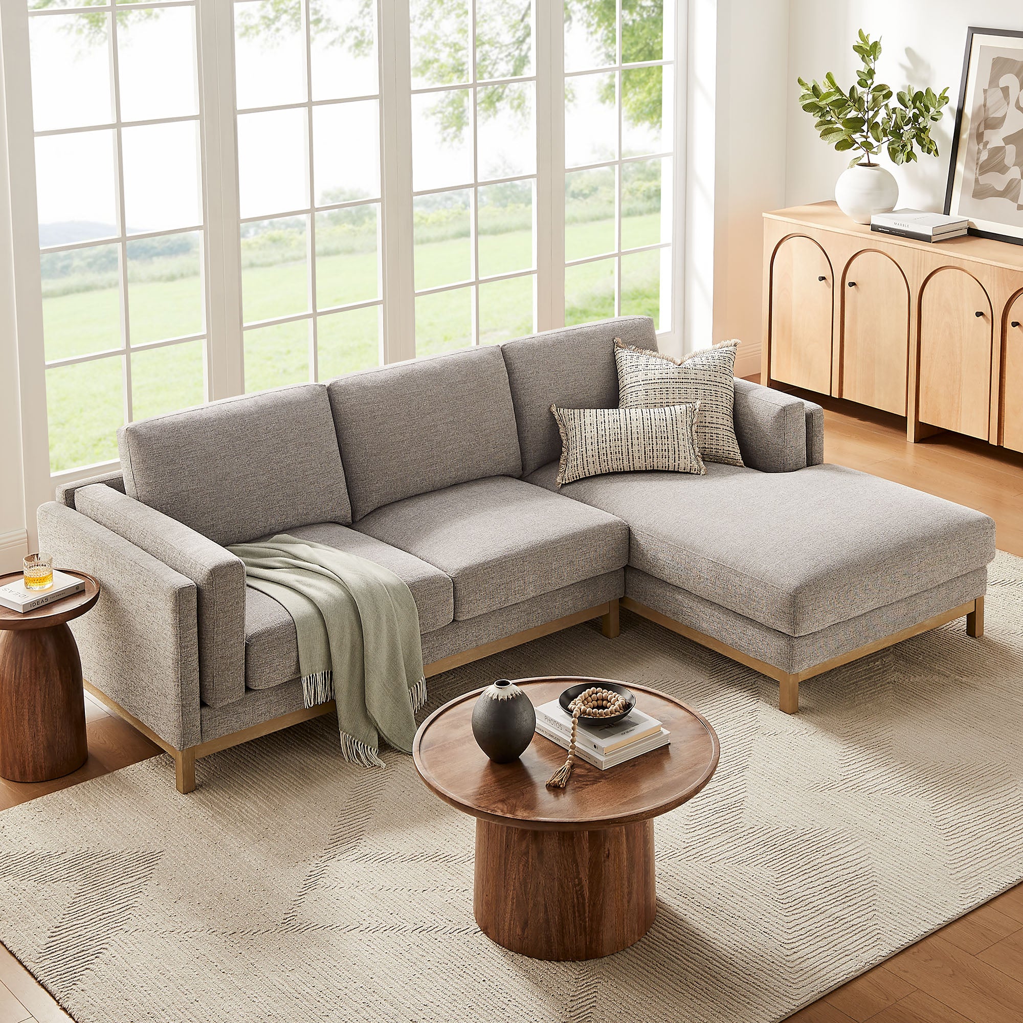 Modway Roscoe Right-Facing Fabric Sectional Sofa with Chaise