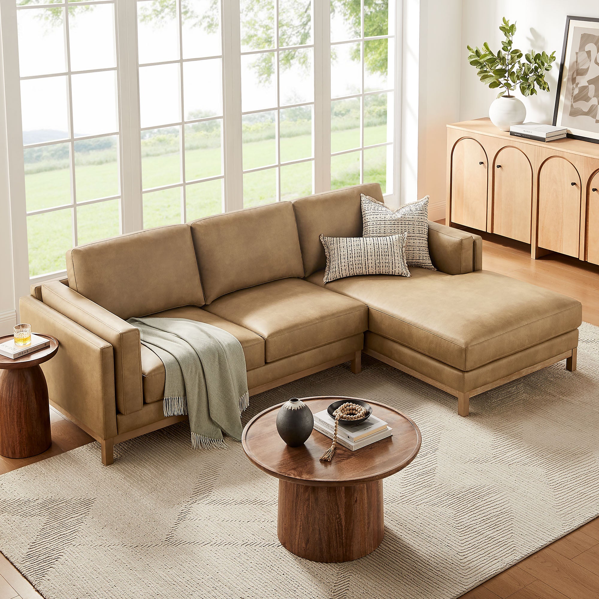 Modway Roscoe Right-Facing Vegan Leather Sectional Sofa with Chaise