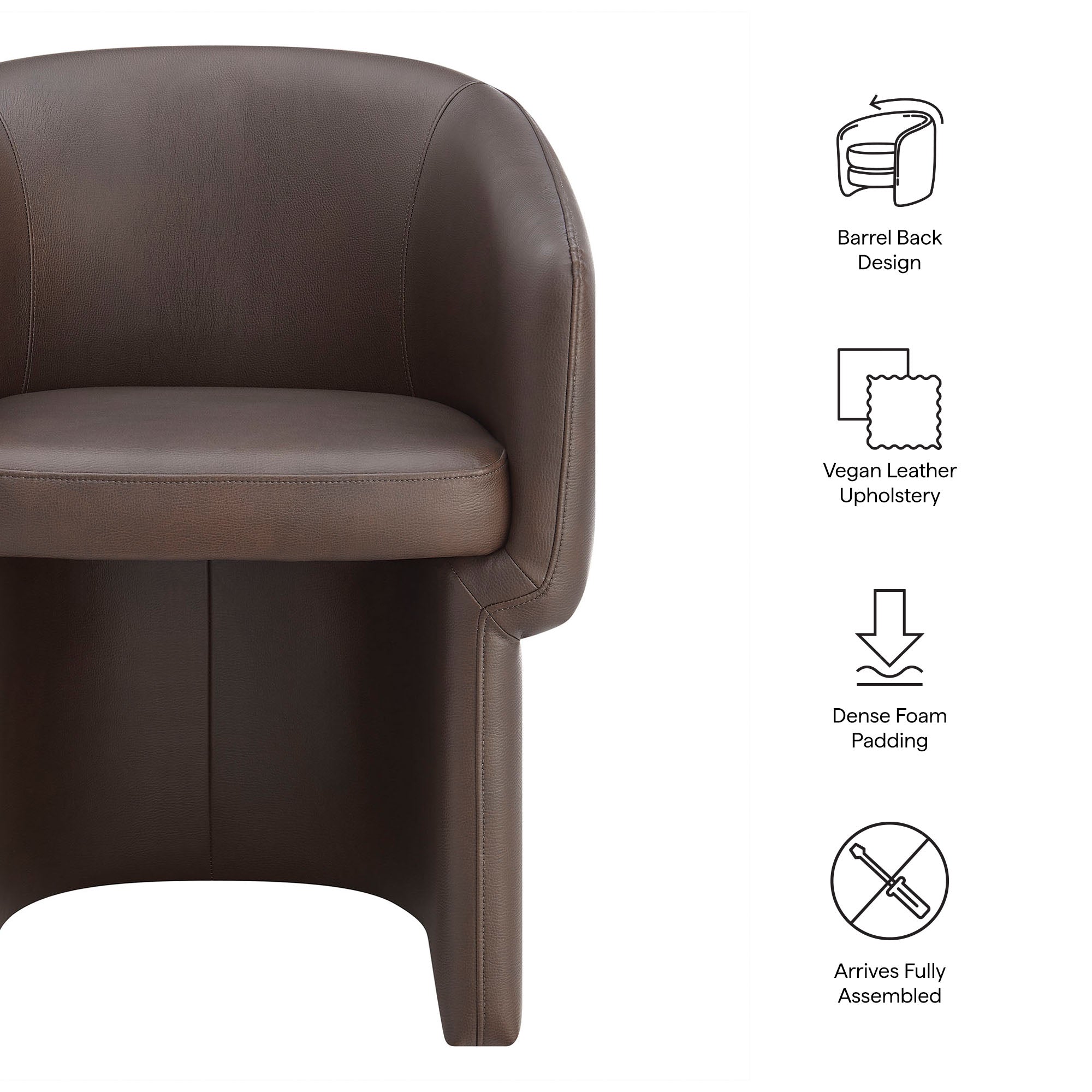 Modway Verity Barrel Back Vegan Leather Dining Chair