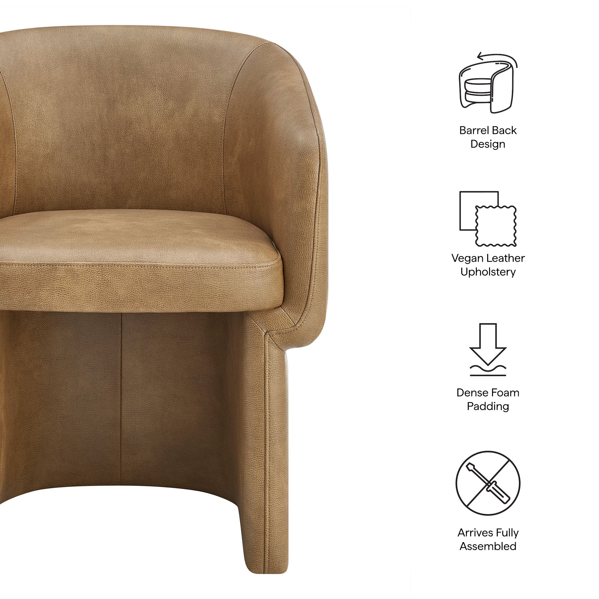 Modway Verity Barrel Back Vegan Leather Dining Chair