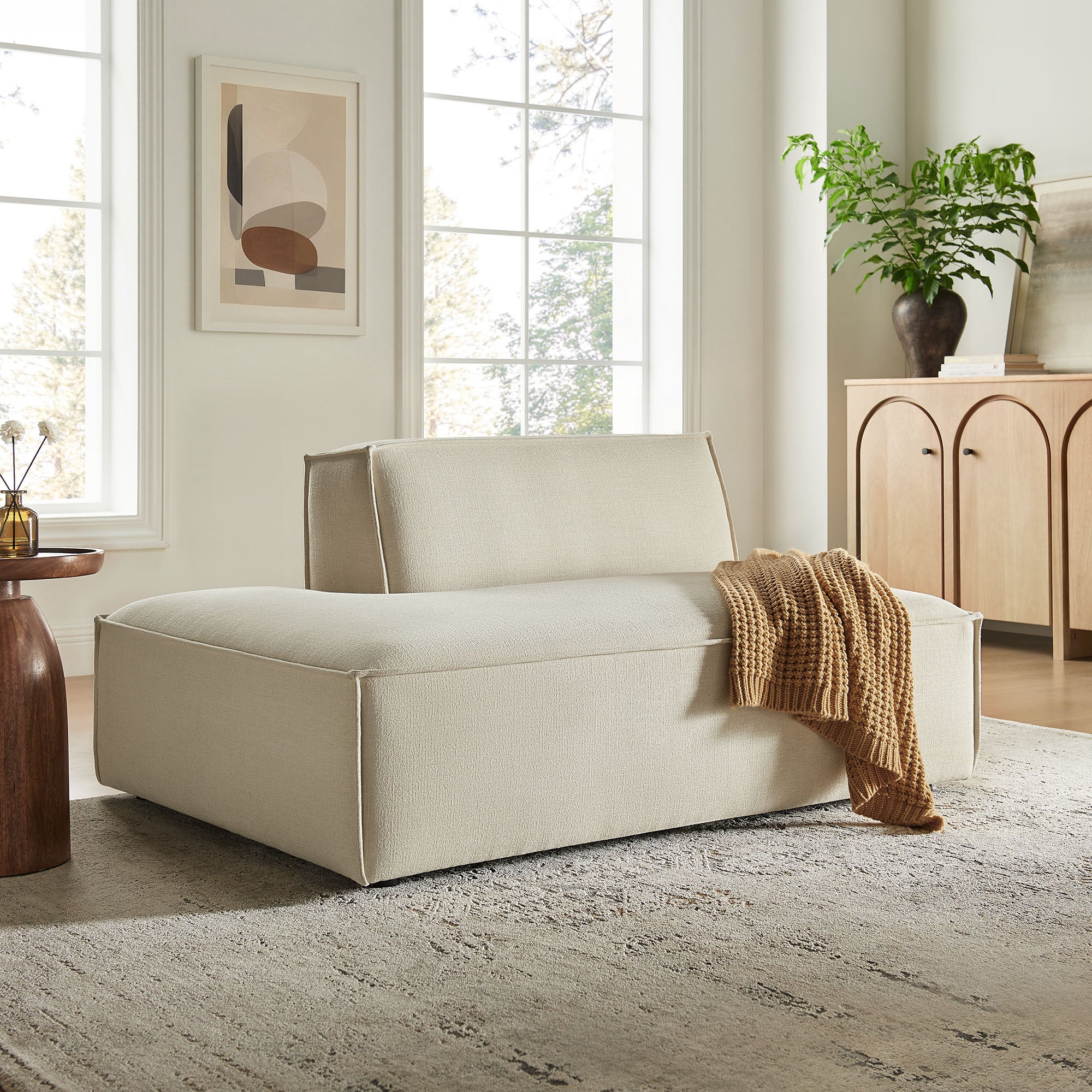 Modway EEI-7386 Restore Performance Fabric Upholstered Left-Facing Armless Modular Chaise