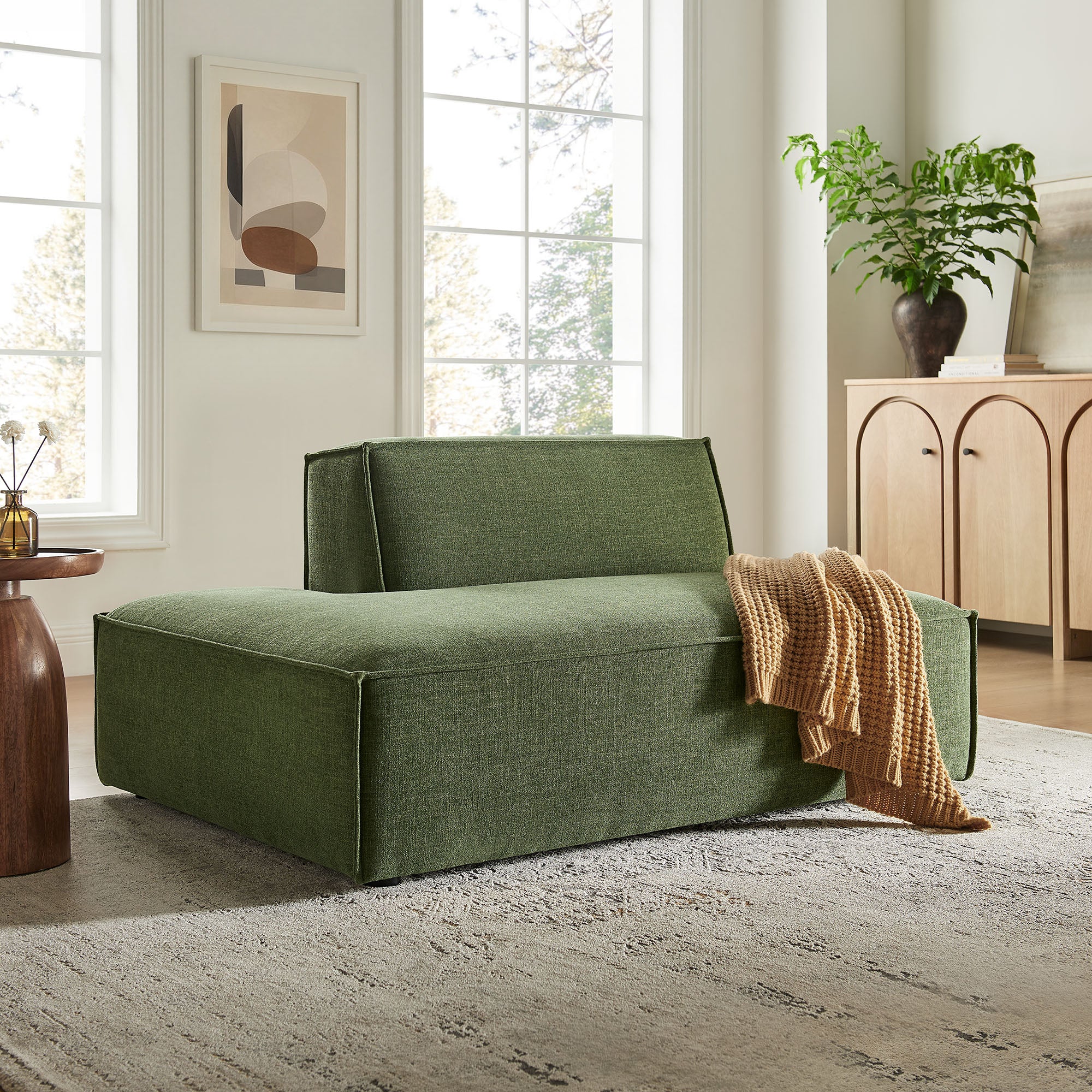 Modway EEI-7386 Restore Performance Fabric Upholstered Left-Facing Armless Modular Chaise
