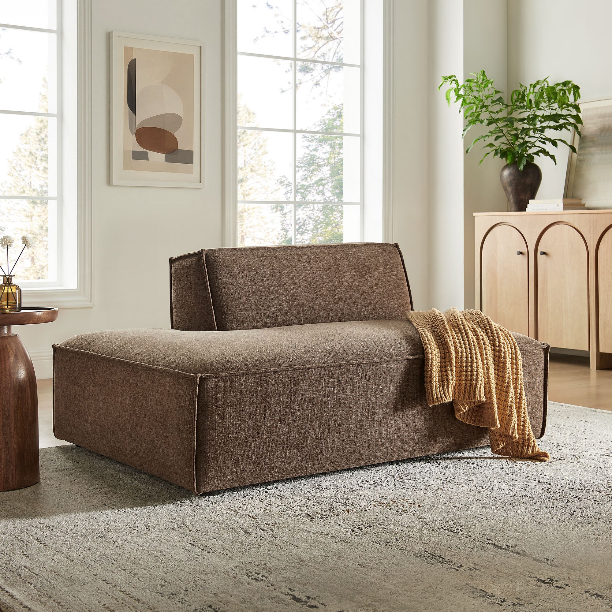 Modway EEI-7386 Restore Performance Fabric Upholstered Left-Facing Armless Modular Chaise