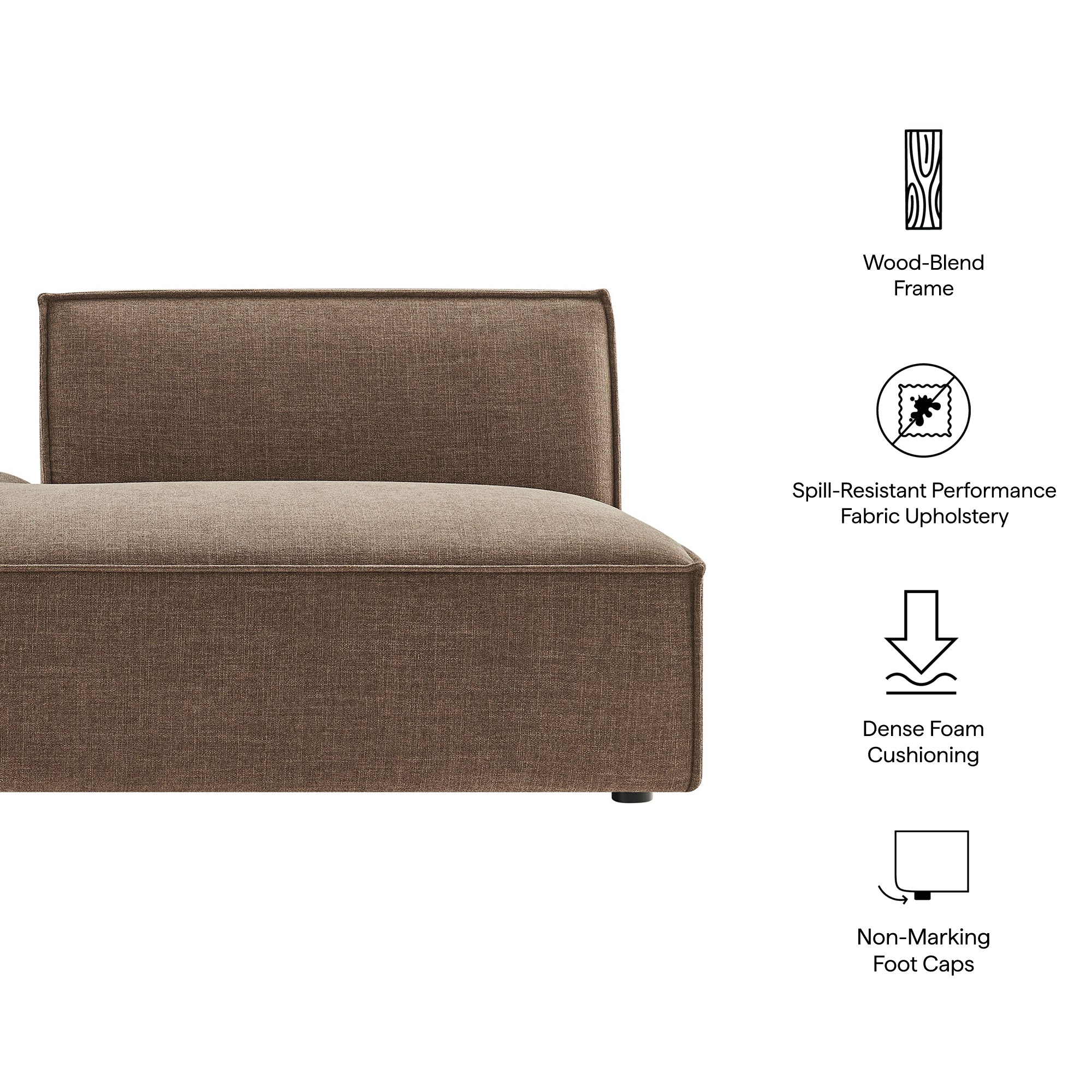 Modway EEI-7386 Restore Performance Fabric Upholstered Left-Facing Armless Modular Chaise