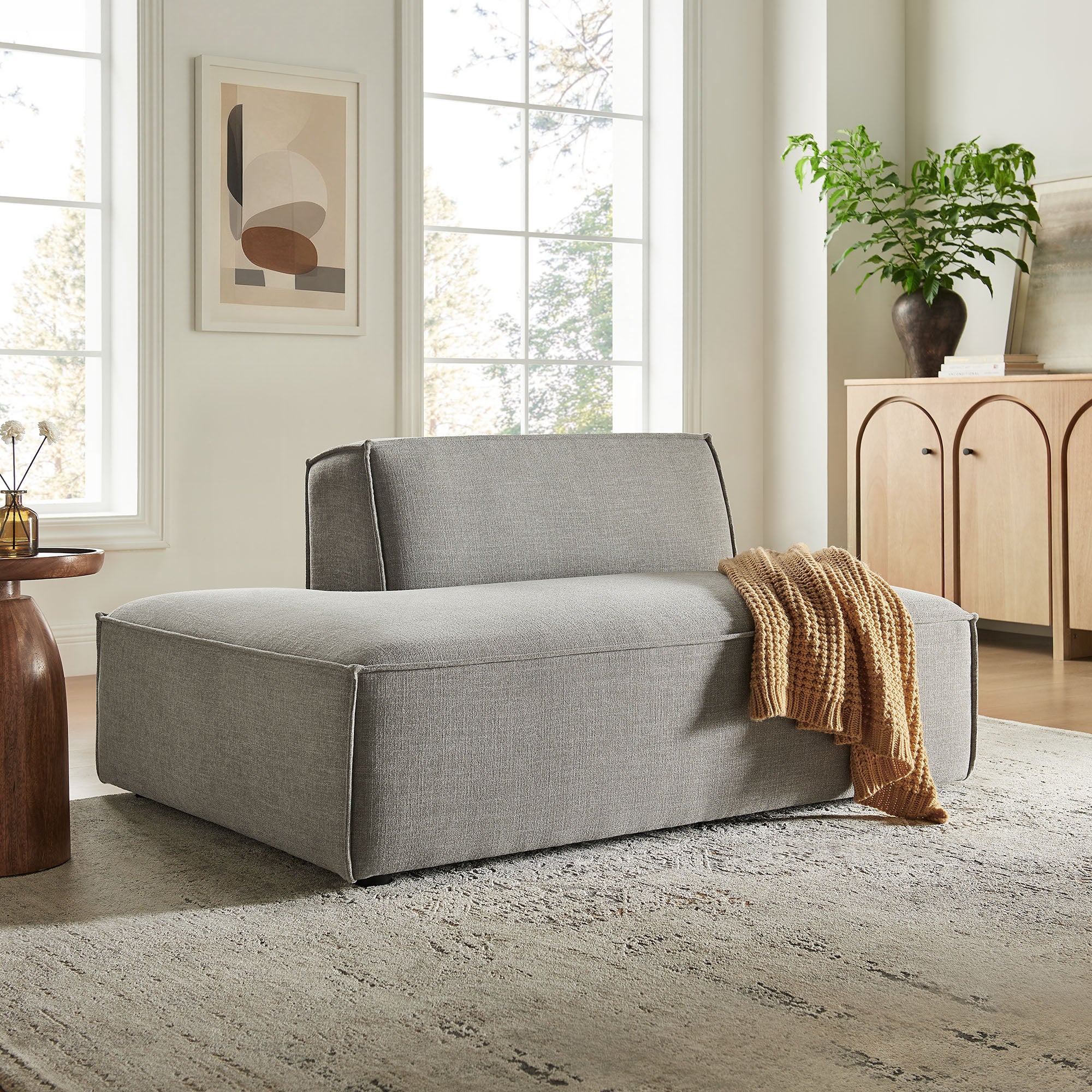 Modway EEI-7386 Restore Performance Fabric Upholstered Left-Facing Armless Modular Chaise