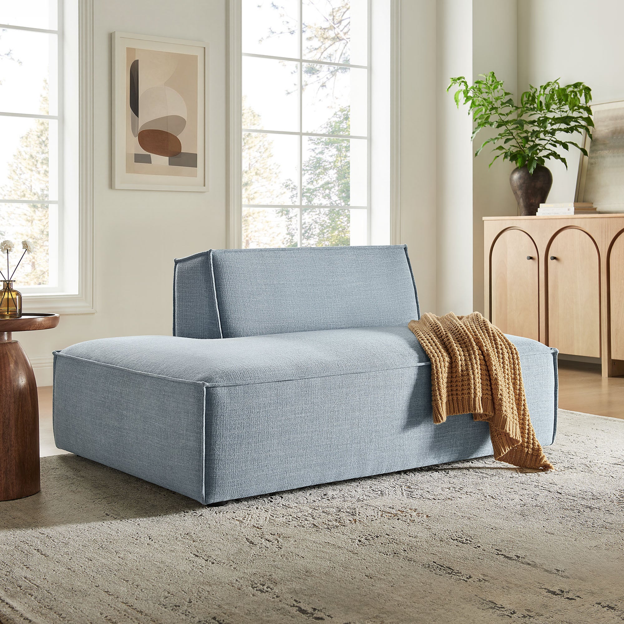 Modway EEI-7386 Restore Performance Fabric Upholstered Left-Facing Armless Modular Chaise