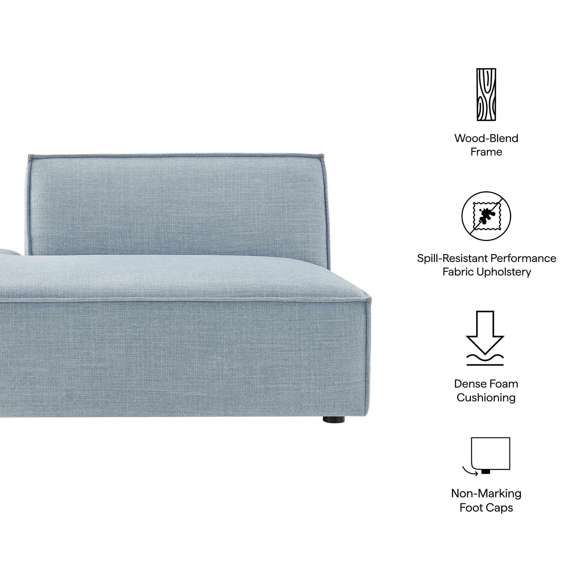 Modway EEI-7386 Restore Performance Fabric Upholstered Left-Facing Armless Modular Chaise