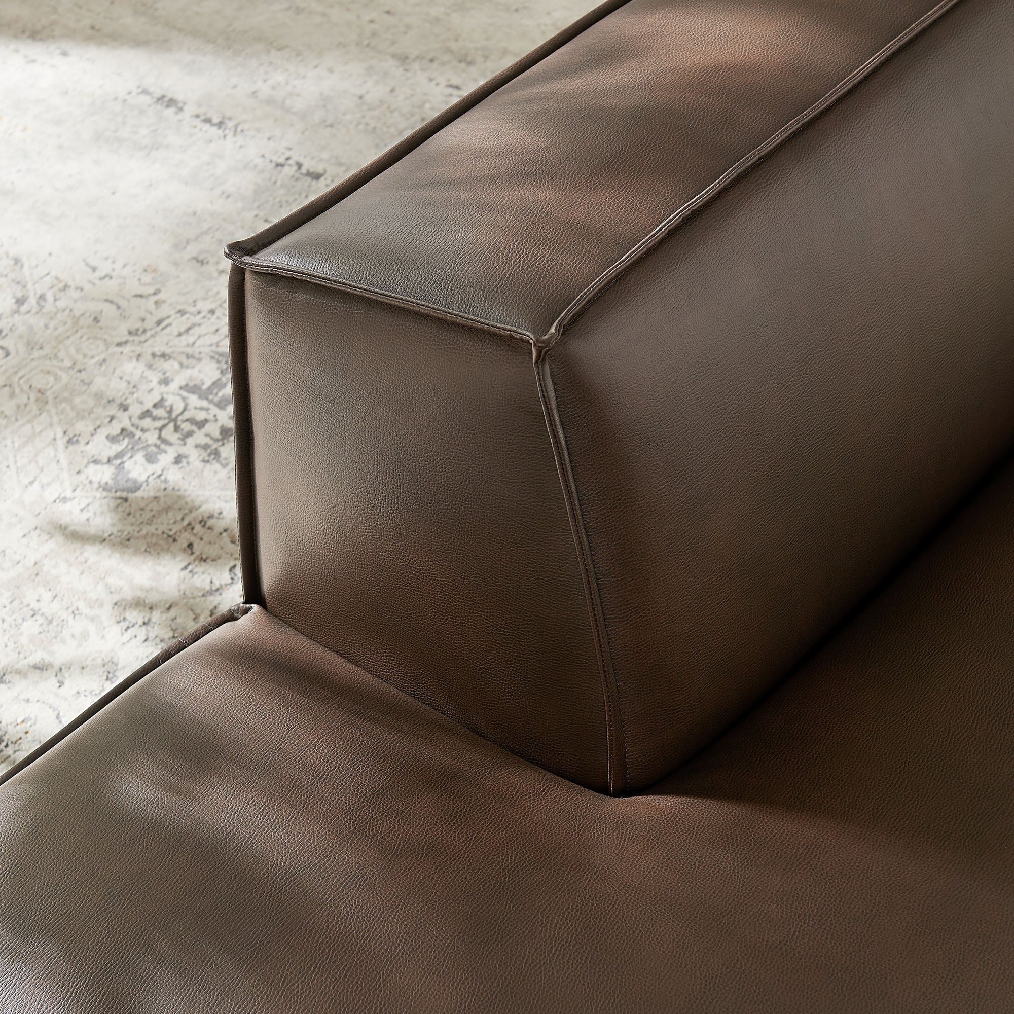 Modway EEI-7387 Restore Vegan Leather Left-Facing Armless Modular Chaise