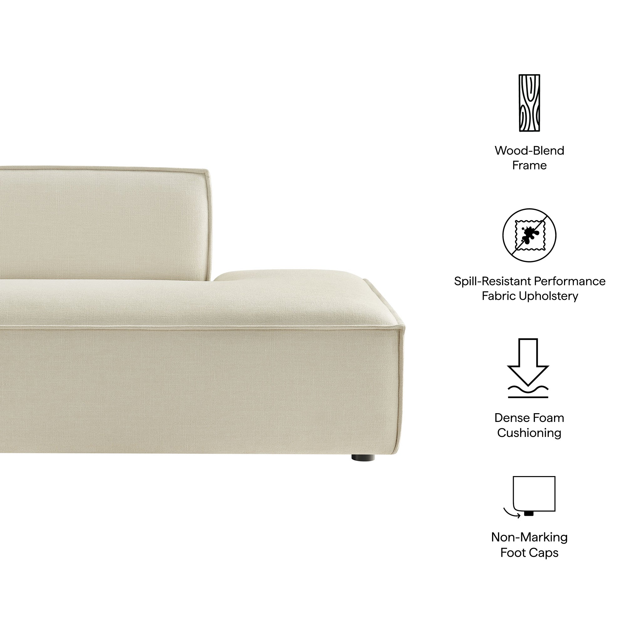 Modway EEI-7388 Restore Performance Fabric Upholstered Right-Facing Armless Modular Chaise